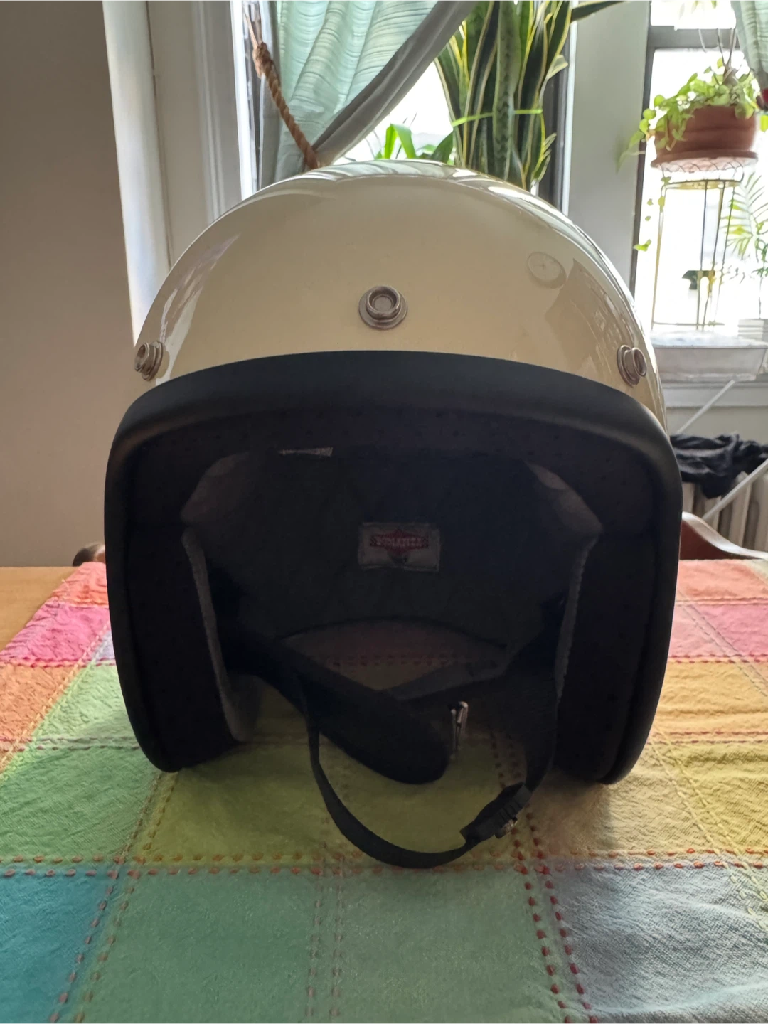 Biltwell Bonanza Cream Motorcycle Helmet XL