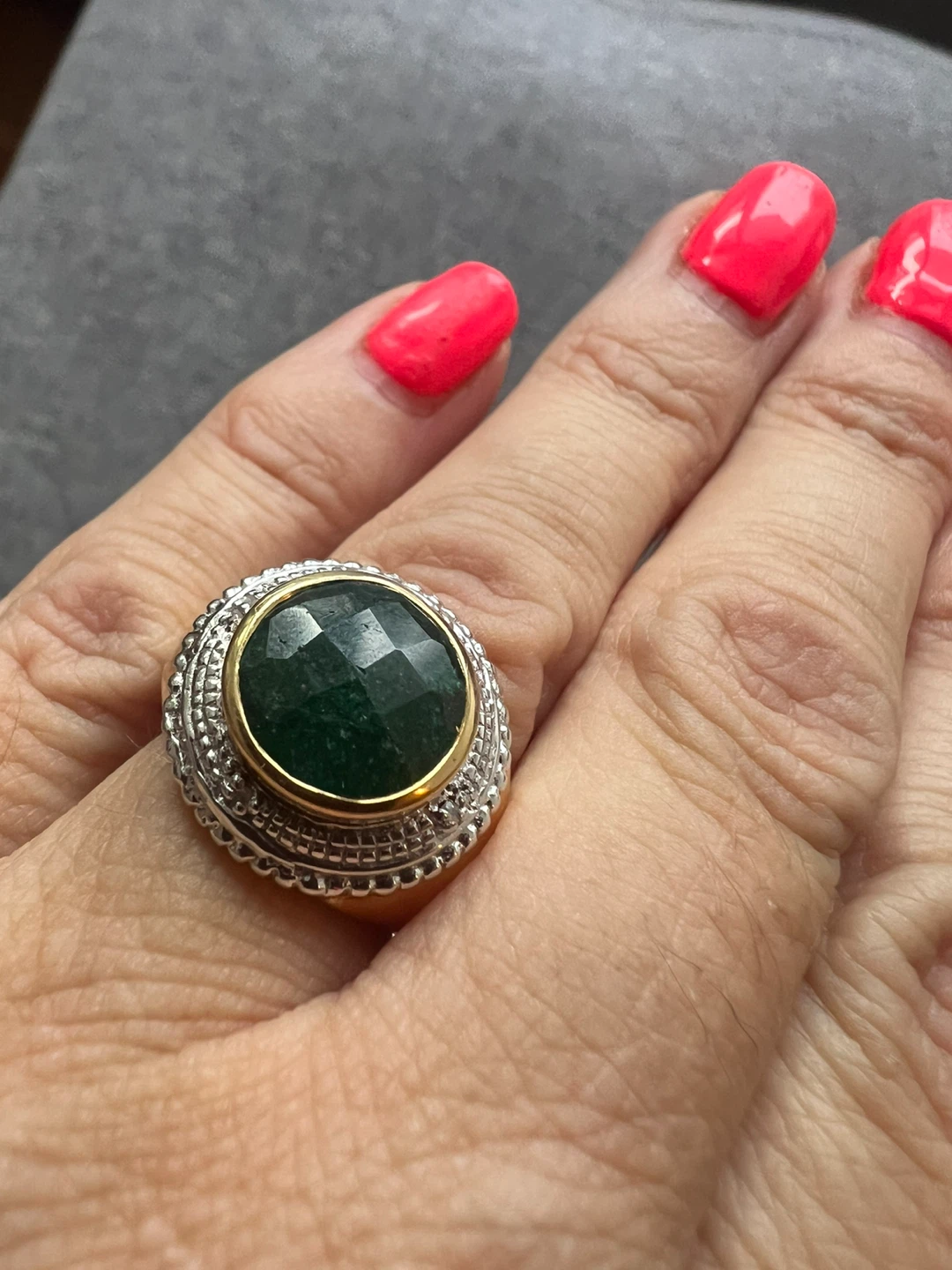 925 silver Emerald 3.5 carat ring - photo 3