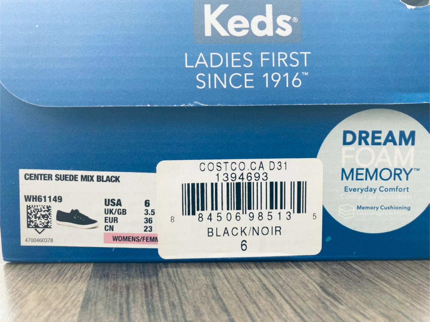 Keds Center Suede Mix Black - Women's Size 6