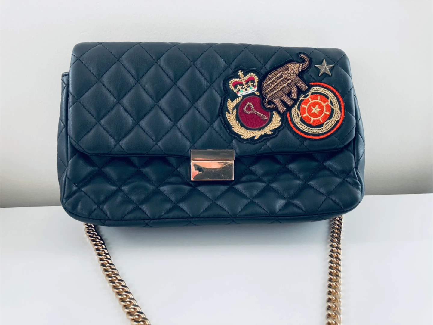 Zara Basic Black Quilted Chain Bag - photo 2