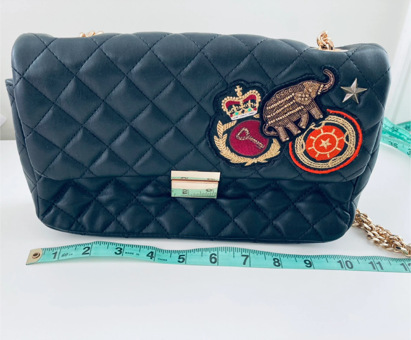 Zara Basic Black Quilted Chain Bag