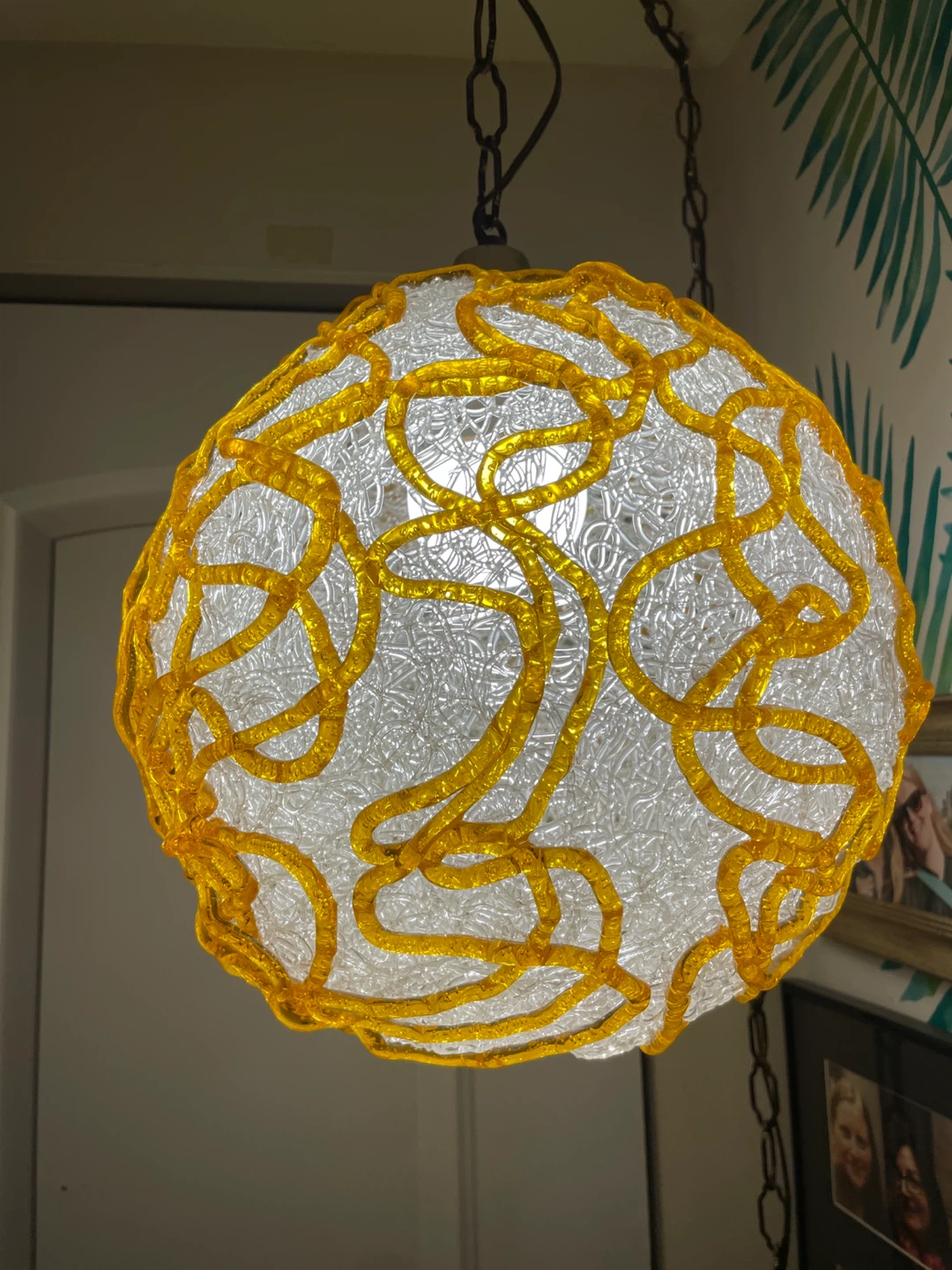 1960’s Spaghetti Resin Swag Hanging Lamp - photo 4