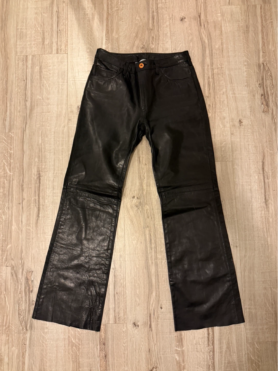 PARASUCO Black Leather Pants (Genuine Leather)