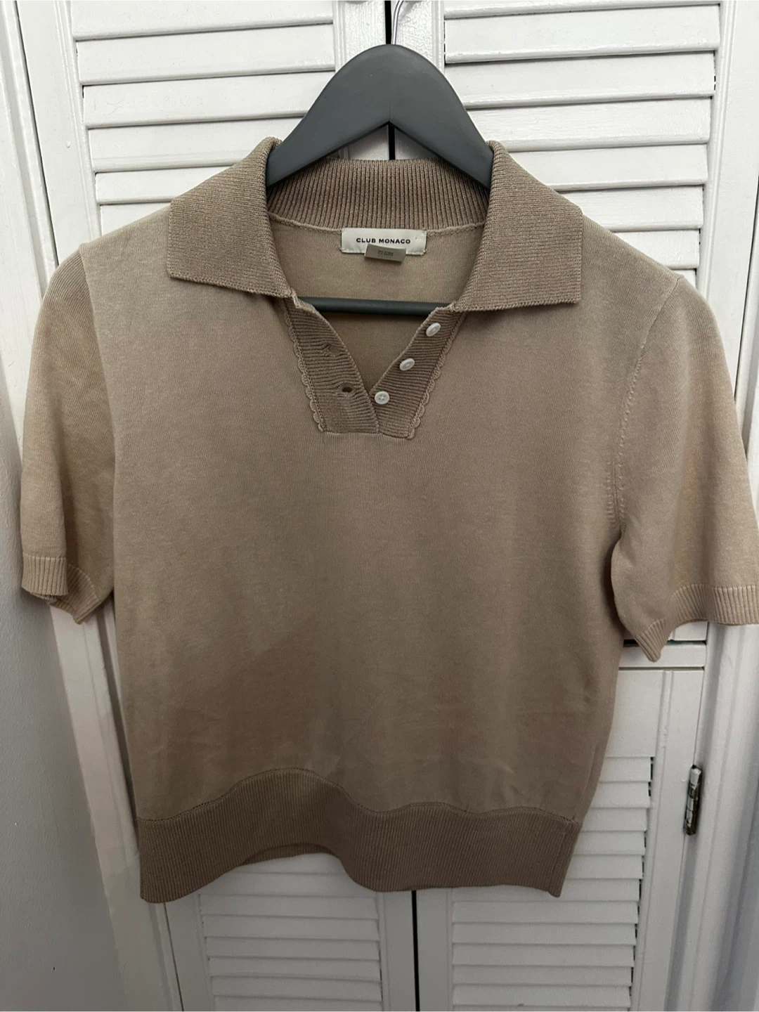 Club Monaco Beige Polo Shirt - Size M