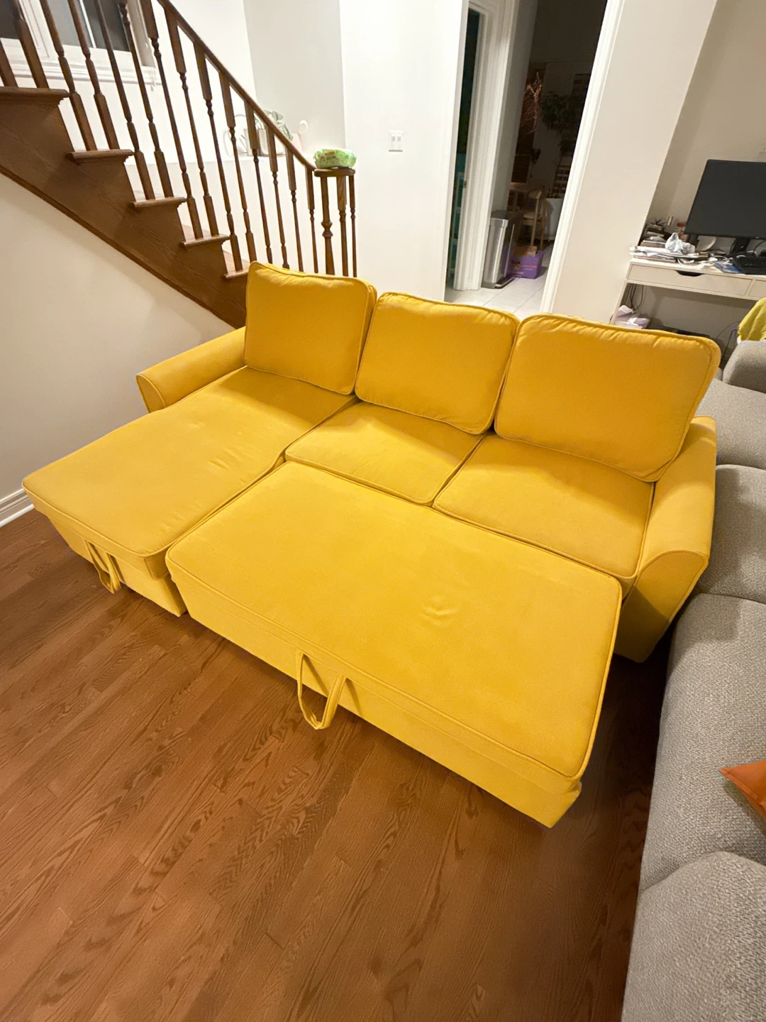 Structube Sectional Pull Out sofa and storage - photo 3