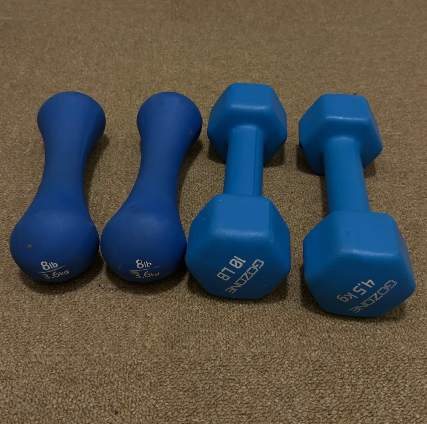 GoZone Dumbbell Set - 8lb & 10lb