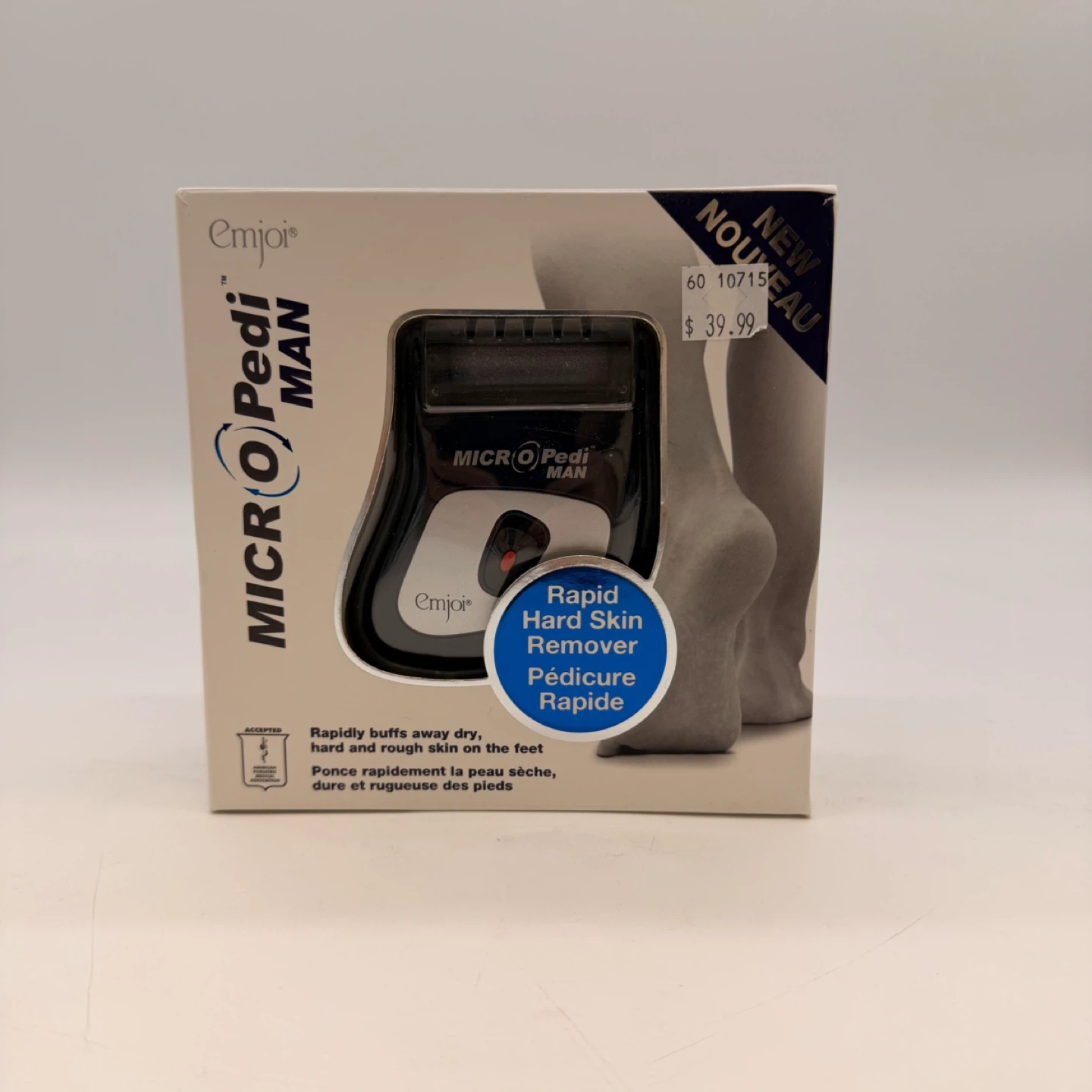 Emjoi Micro Pedi MAN Rapid Hard Skin Remover – Brand New