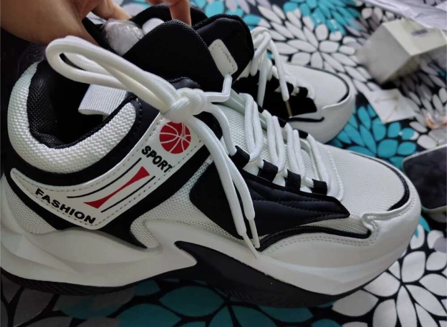 White & Black Fashion Sneakers