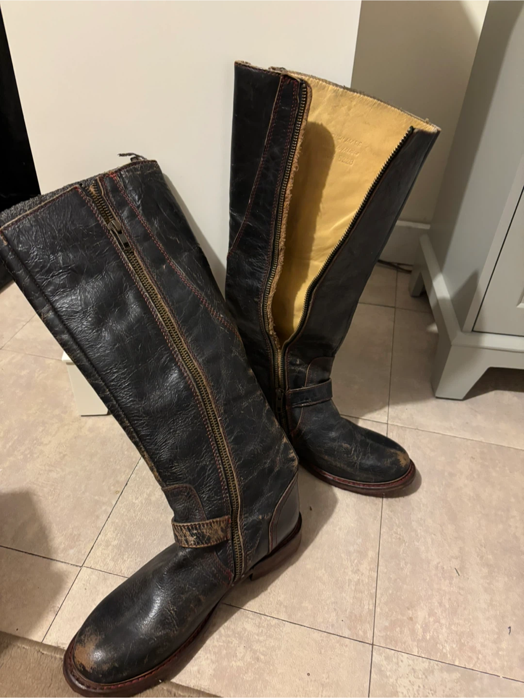 Bed|Stu Black Leather Riding Boots - photo 3