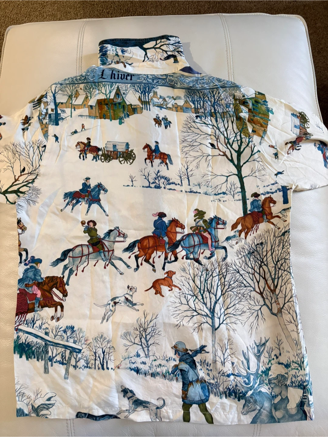 Hermès Paris L’Hiver Leroux Silk Button-Up Shirt - photo 2