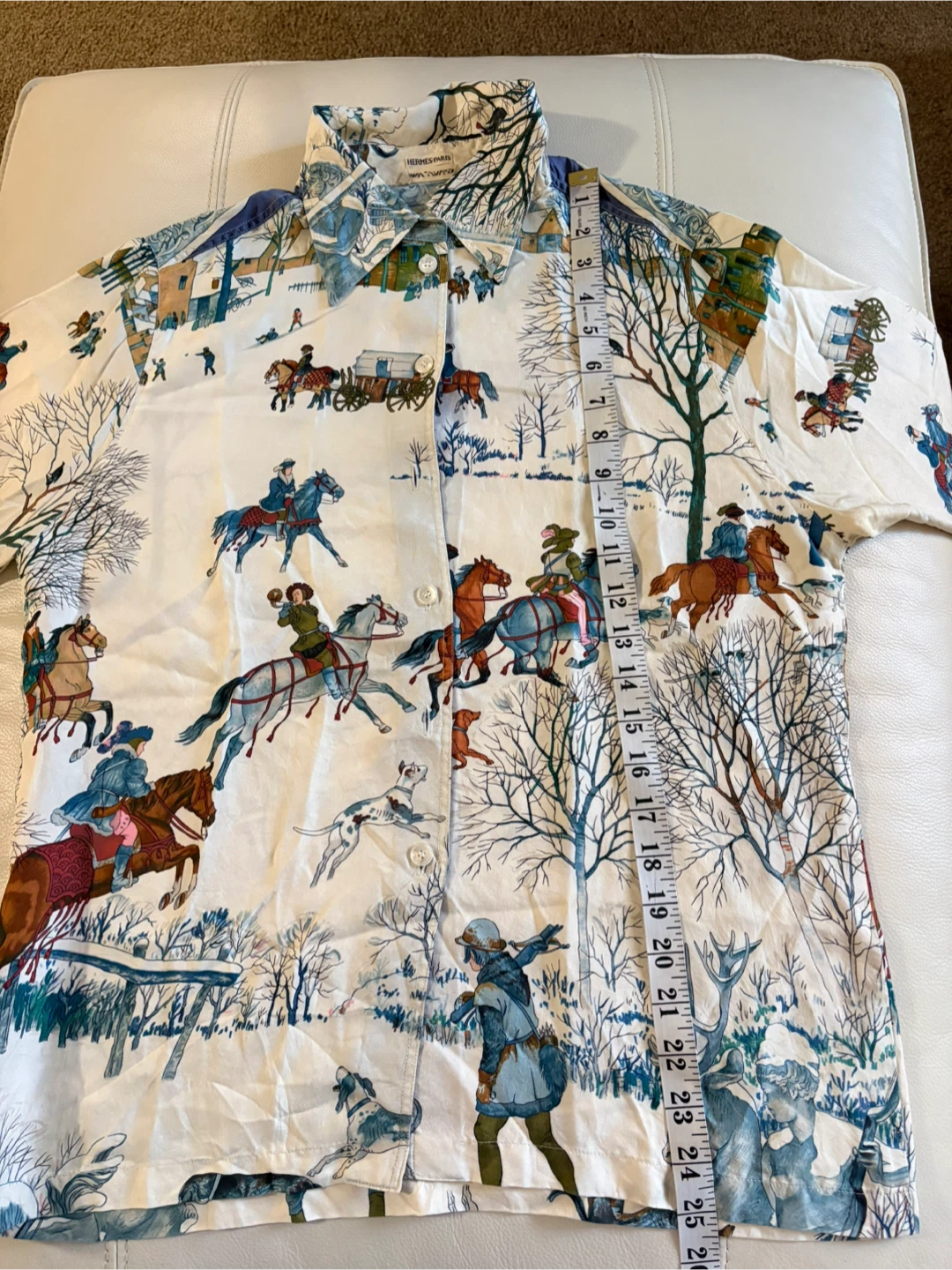 Hermès Paris L’Hiver Leroux Silk Button-Up Shirt - photo 5
