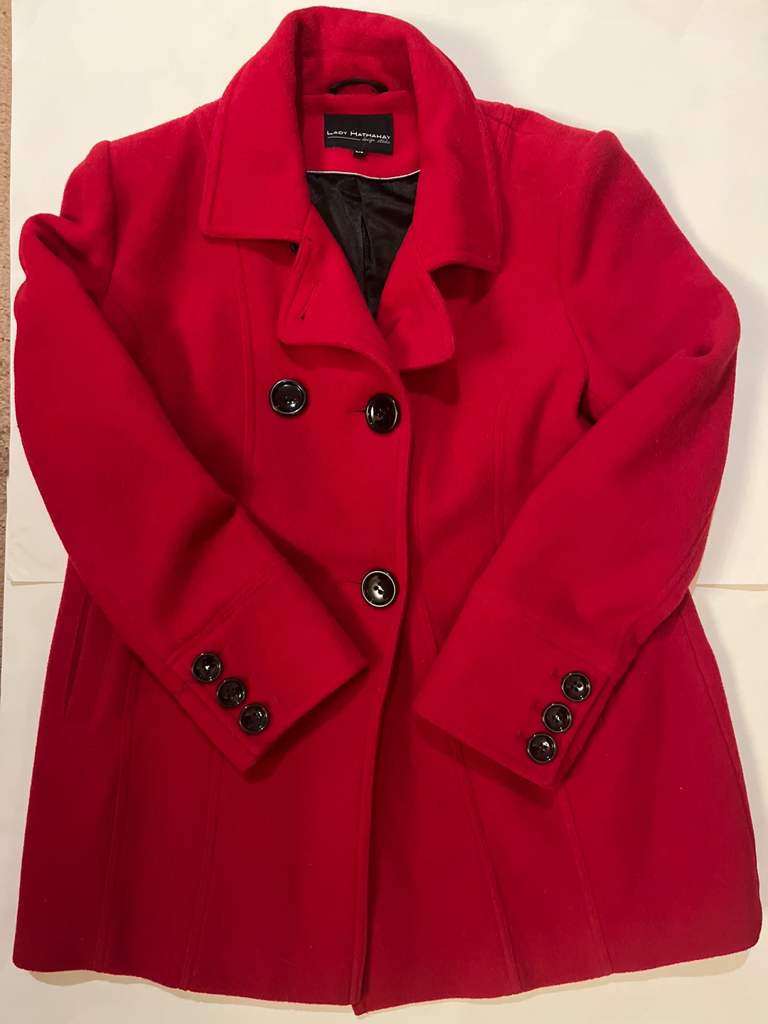 Lady Hathaway red wool blend coat large size
