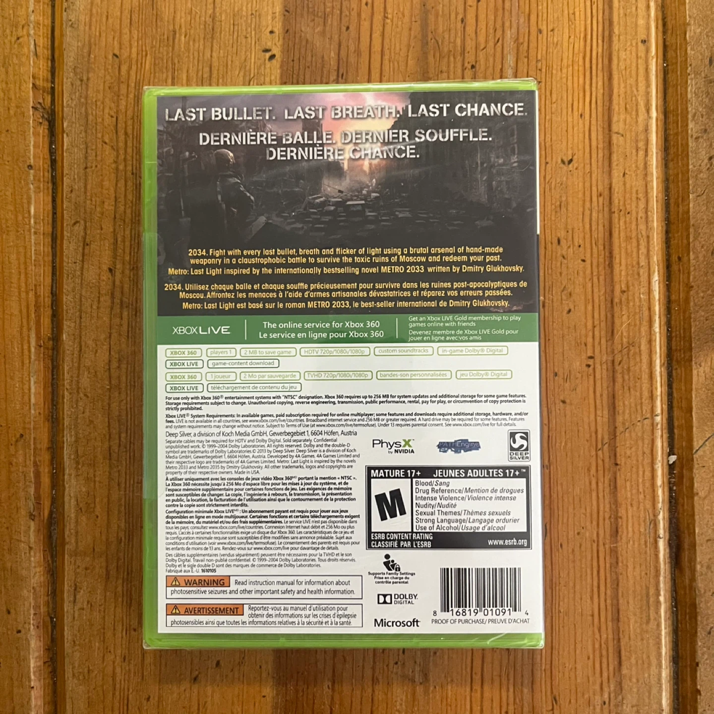 Metro Last Light Video Game for XBox 360 (New, Sealed, 2013) - photo 2