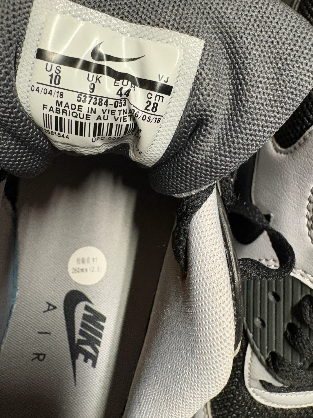A New Nike Air Max 90, US 10, Black/Grey without box - photo 2