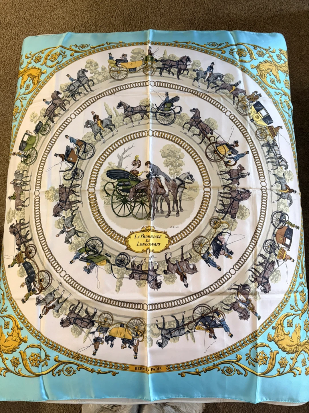 Hermès 'La Promenade de Longchamps' Silk Scarf