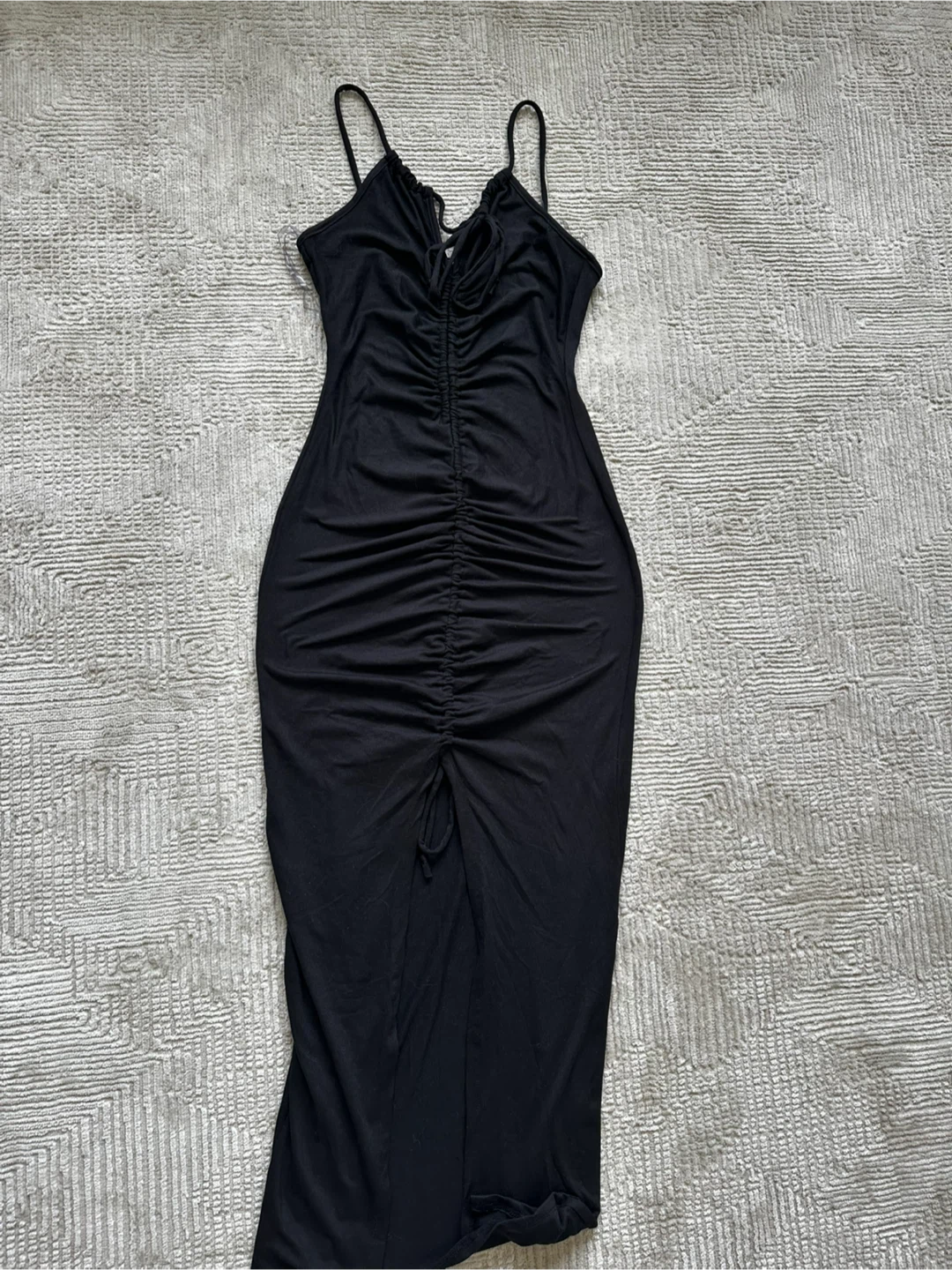 Black Ruched Bodycon Dress