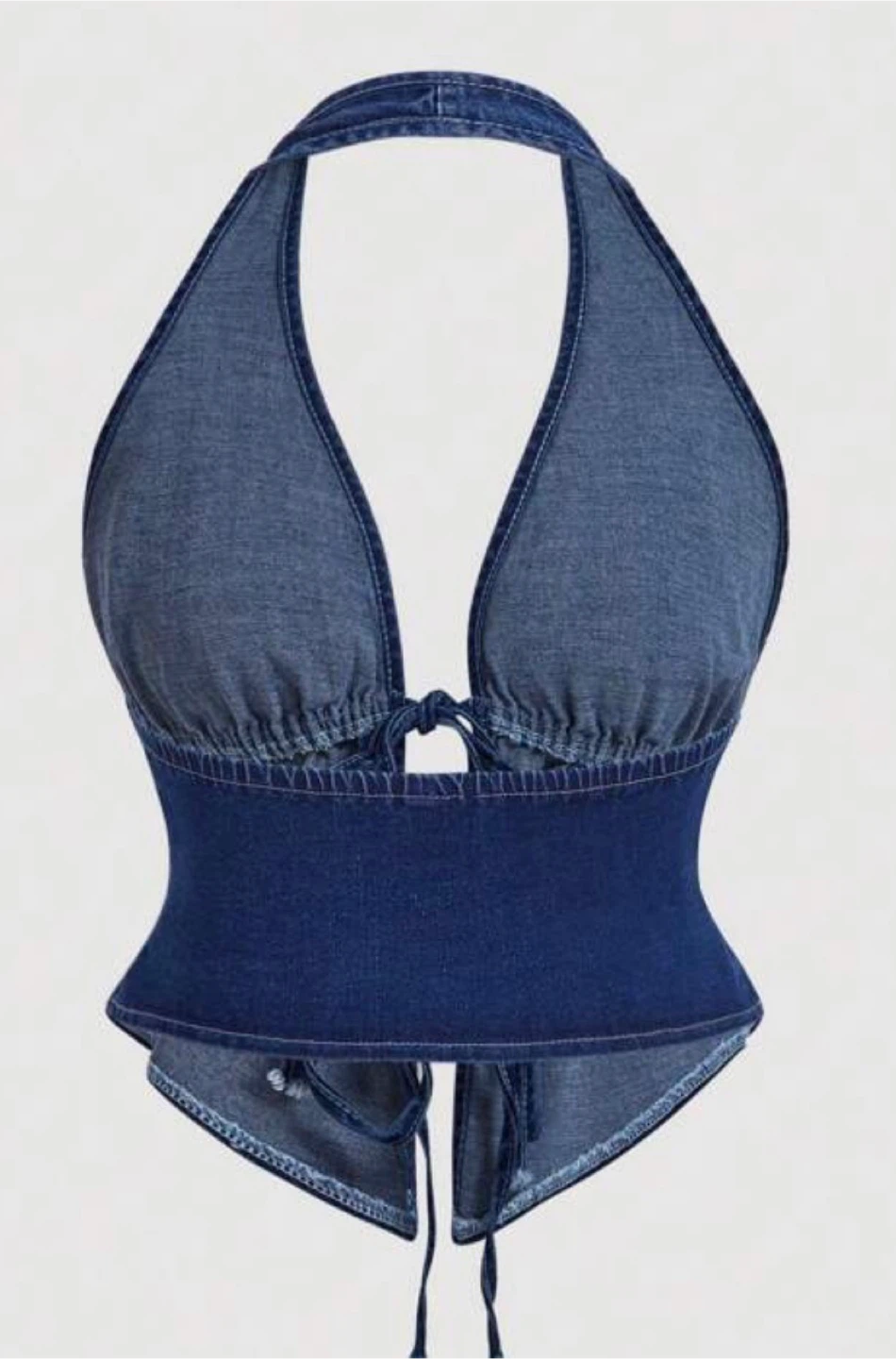 SHEIN MOD Denim Halter Top - Size L - photo 2