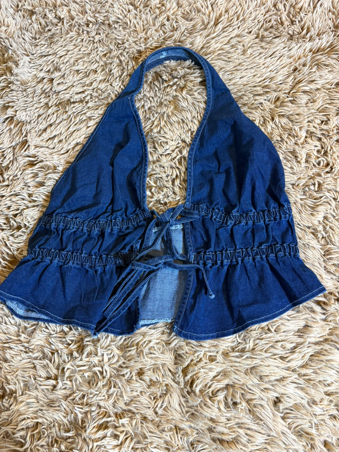 SHEIN MOD Denim Halter Top - Size L - photo 4