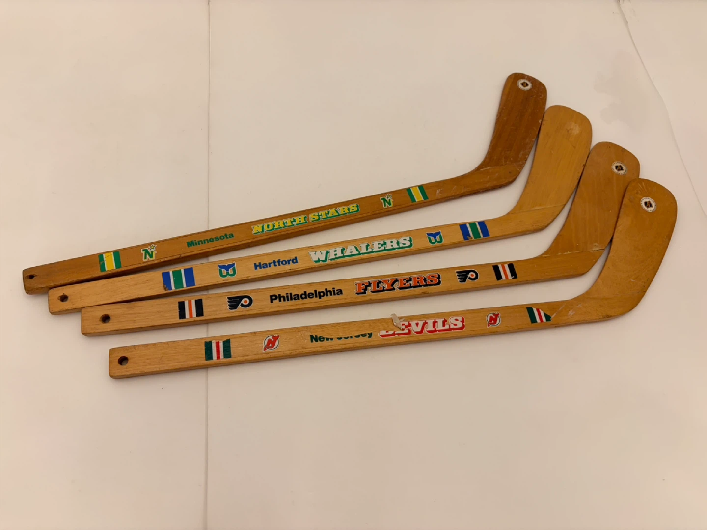 Old Vintage NHL Wooden Mini Hockey Sticks