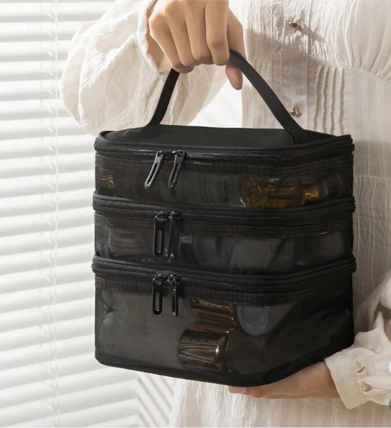 Black 3-Layer Makeup/Cosmetic Organizer