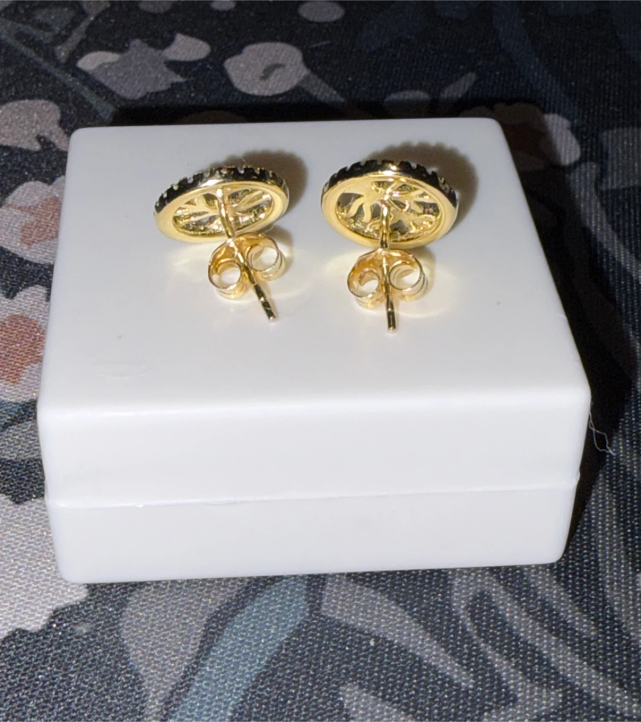 Pair of 14k Gold "Tree of Life"  Cubic Zirconia Studded Earrings - photo 2