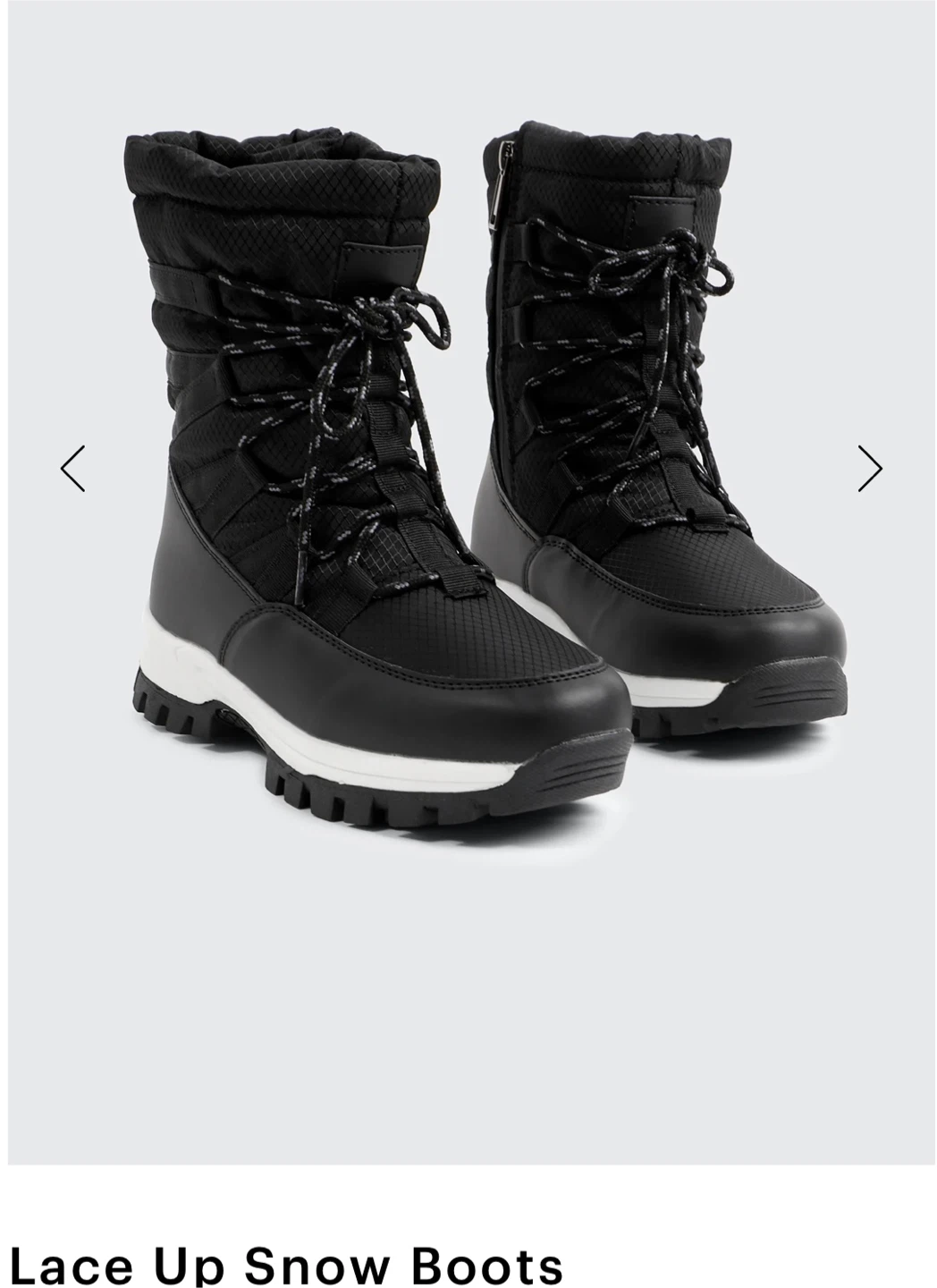 Lace Up Snow Boots - Black
