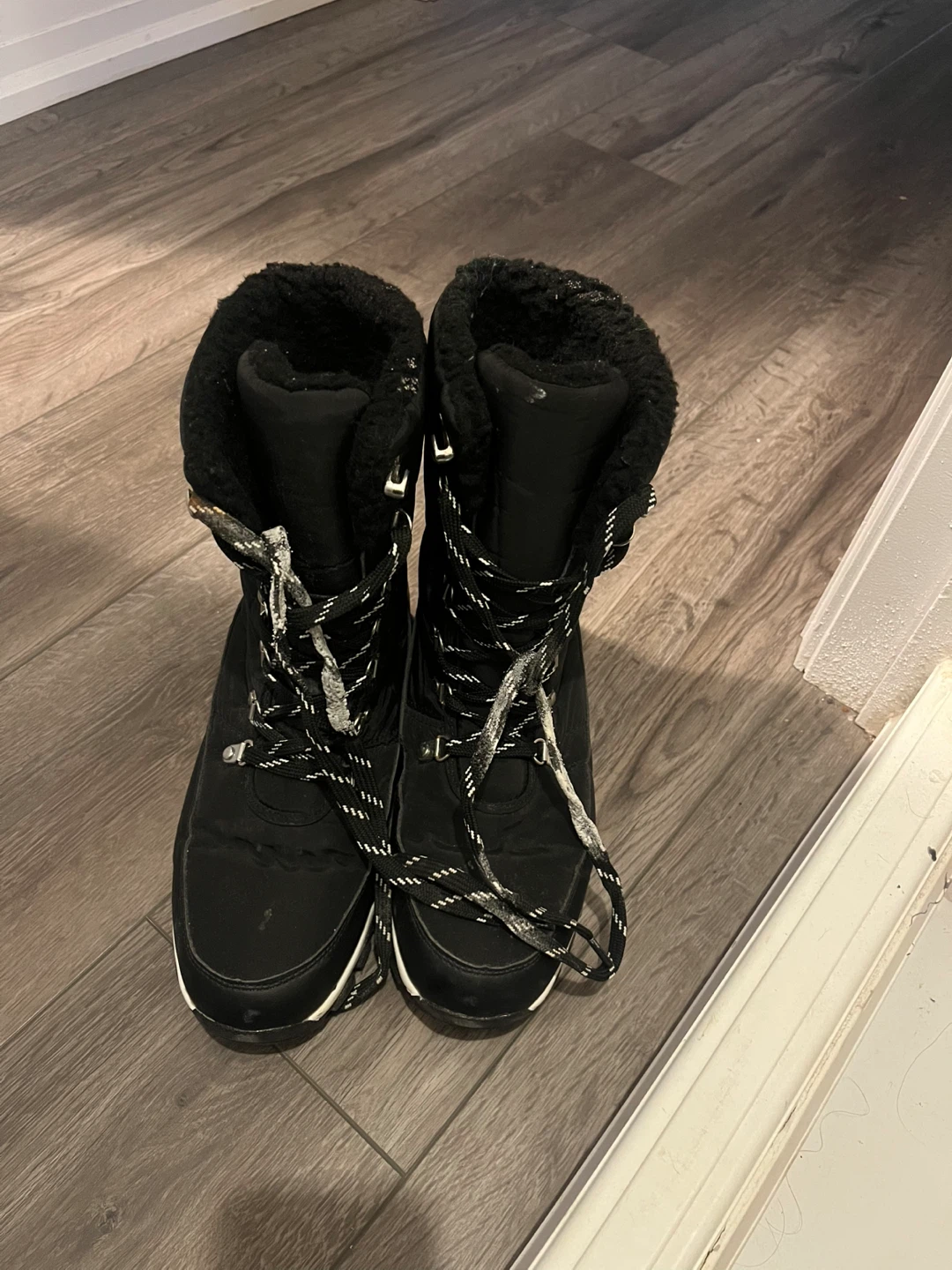 Lace Up Snow Boots - Black - photo 2