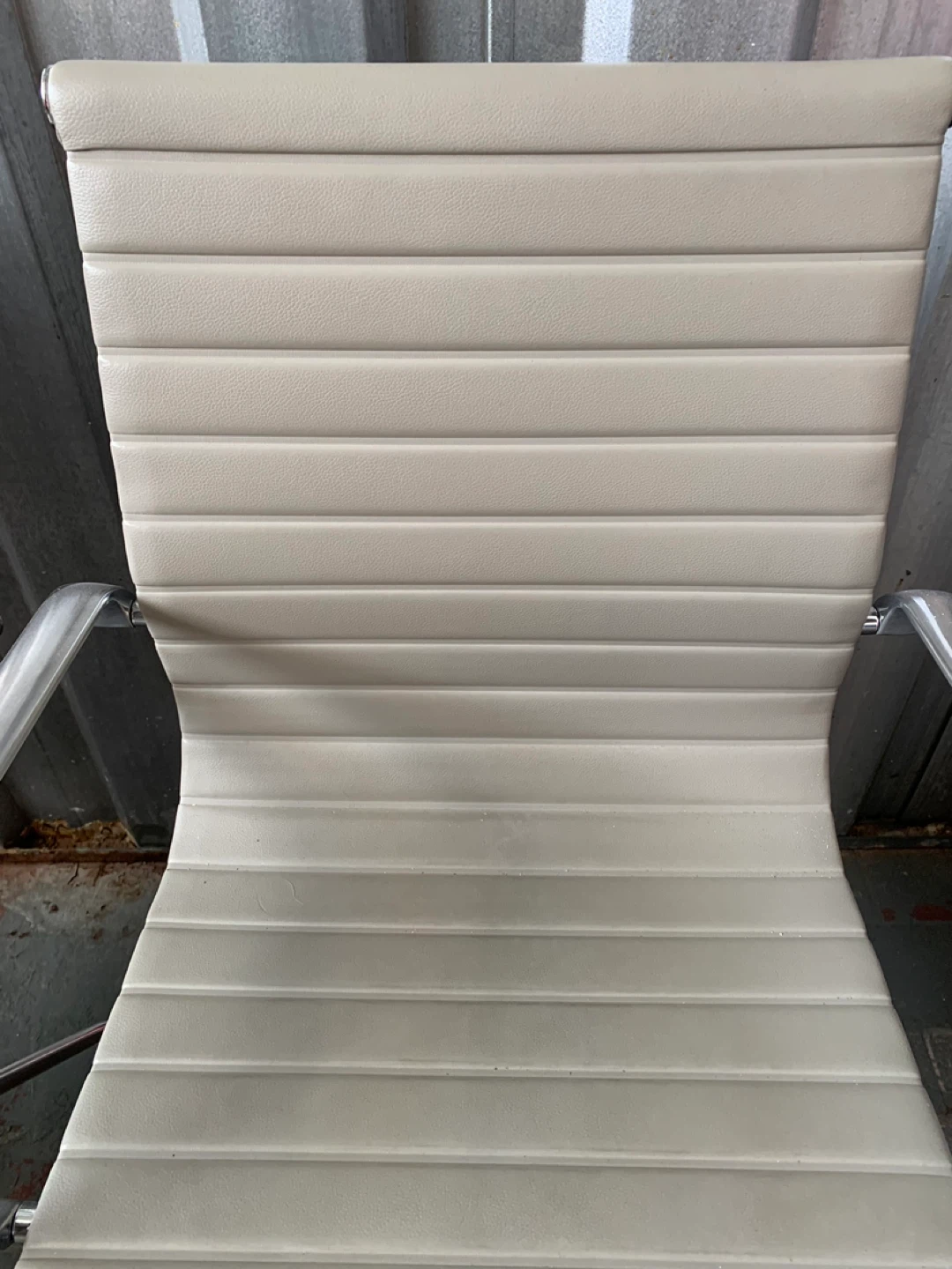 Eames Style Ribbed Office Chair - Beige - photo 2