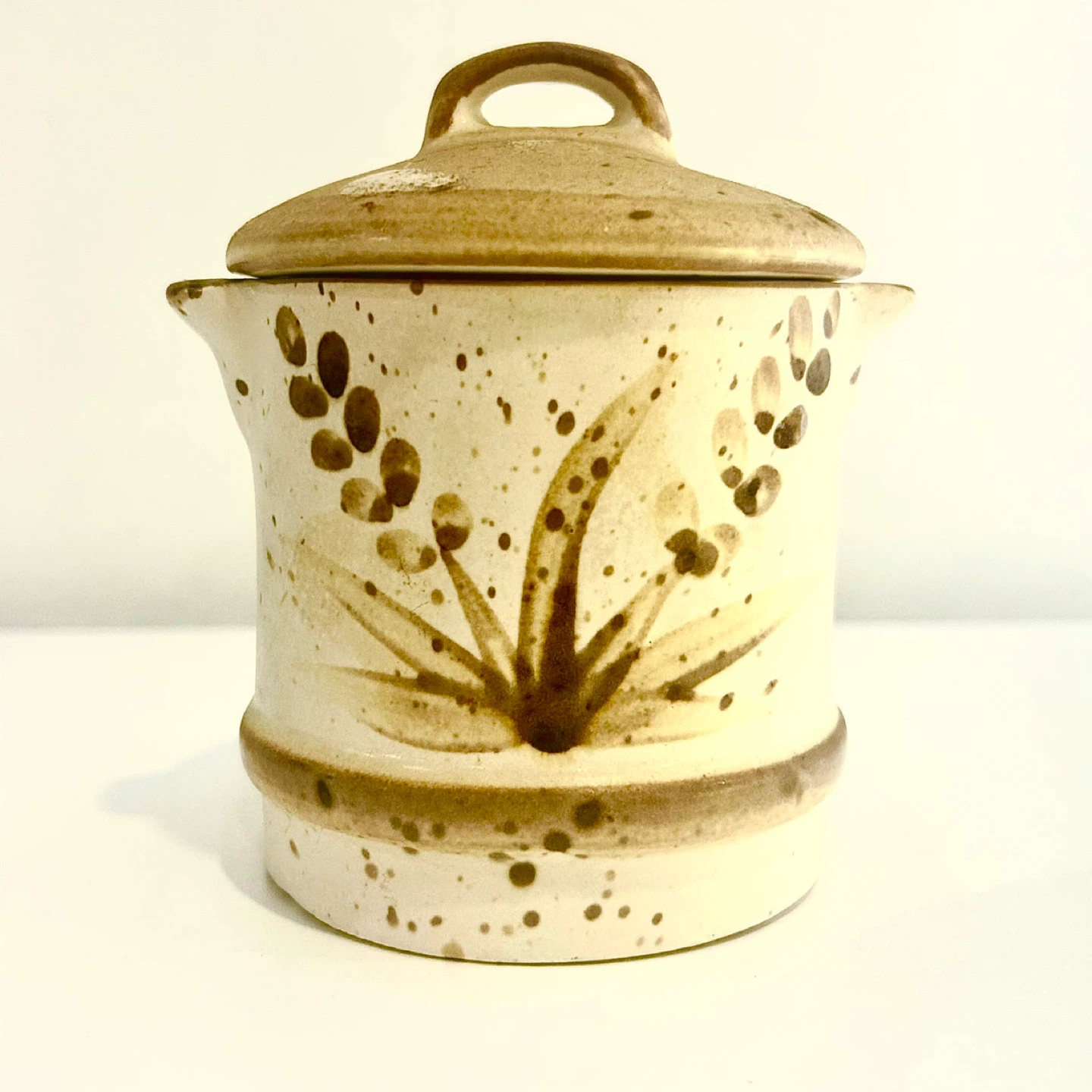 Laurentian Pottery Canada Small Lidded Sugar Crock Jar