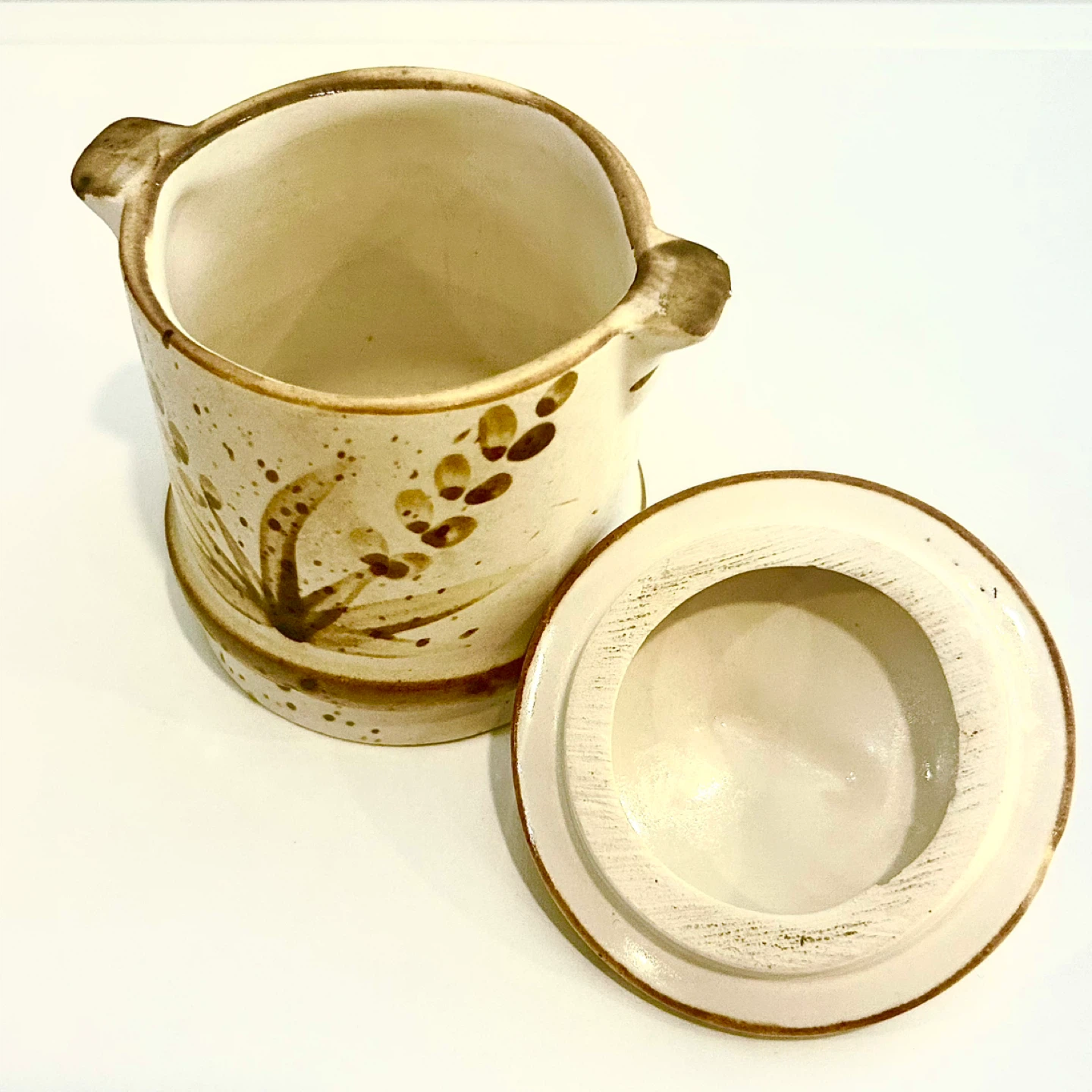 Laurentian Pottery Canada Small Lidded Sugar Crock Jar - photo 4