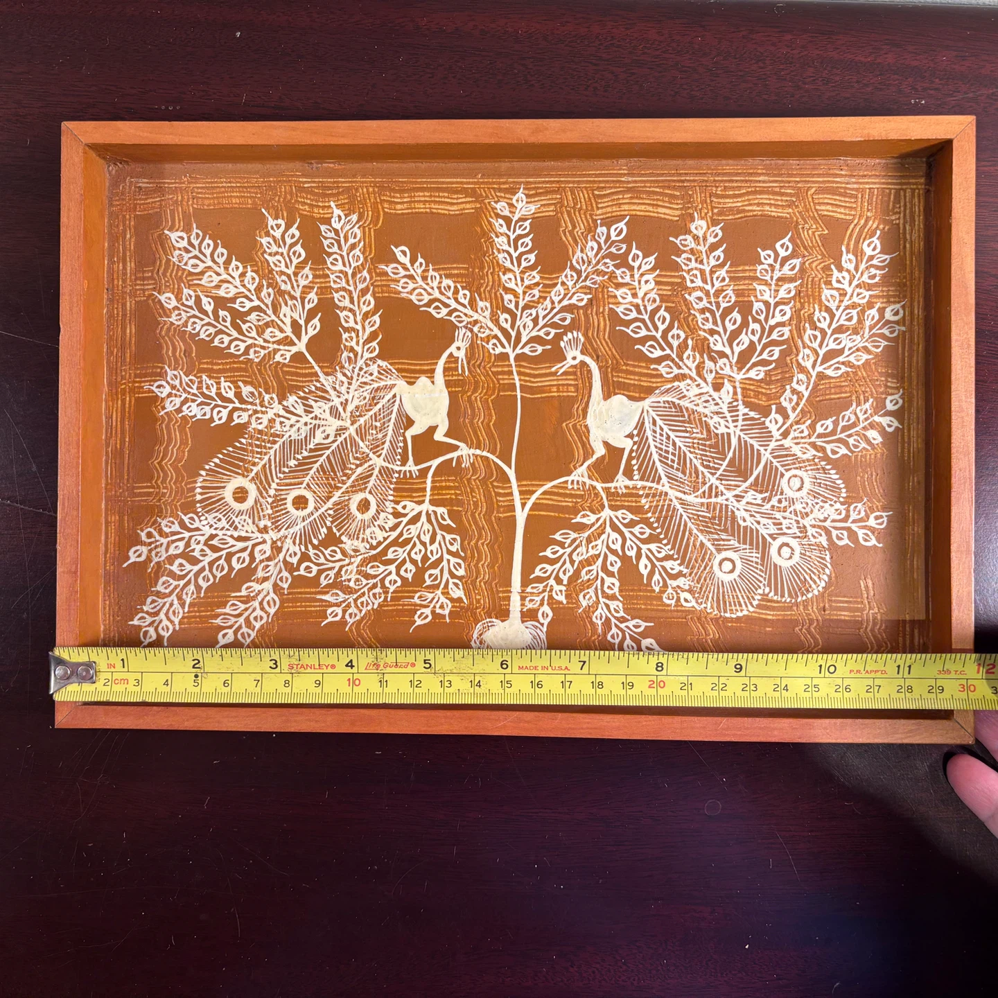 Hand-Painted Warli Adiwasi Tribal Artist Tray - photo 4