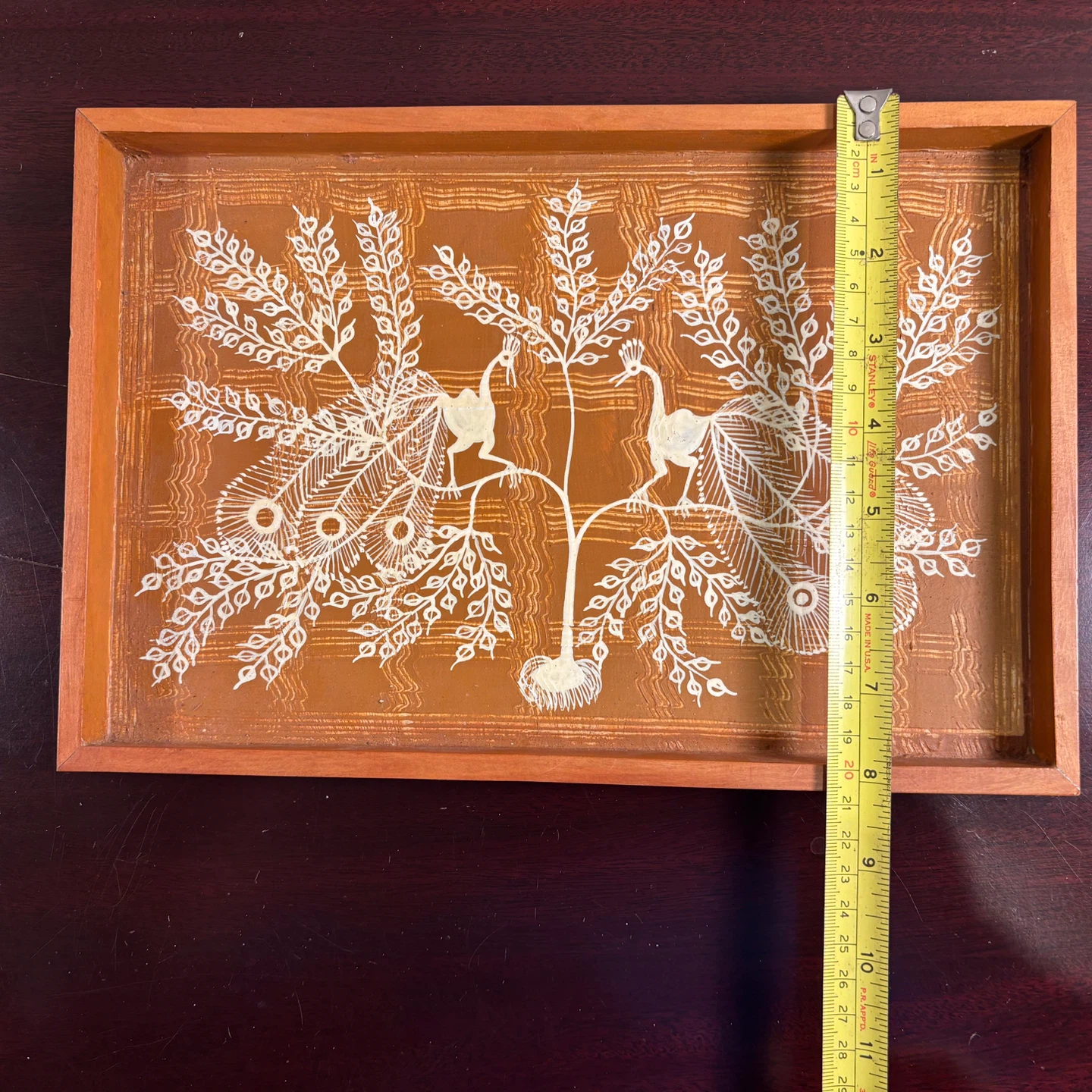 Hand-Painted Warli Adiwasi Tribal Artist Tray - photo 5