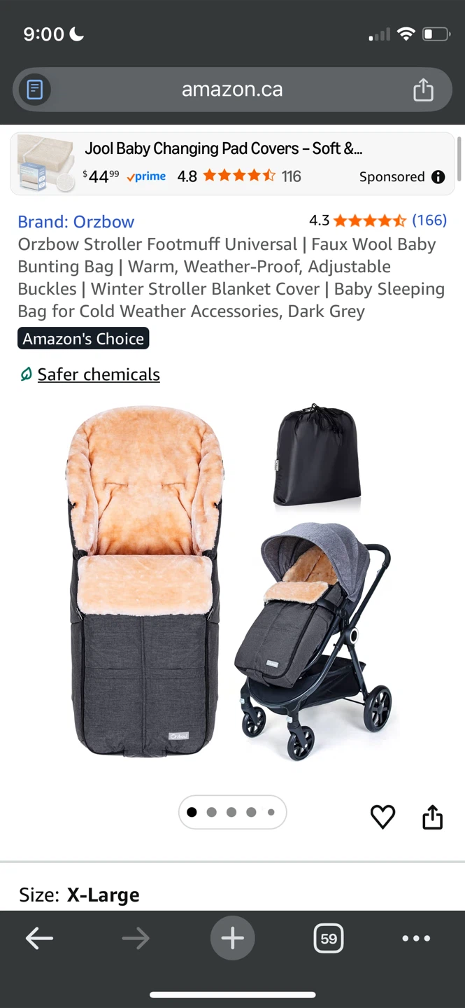 Orzbow Stroller Footmuff - Universal XL - Dark Grey