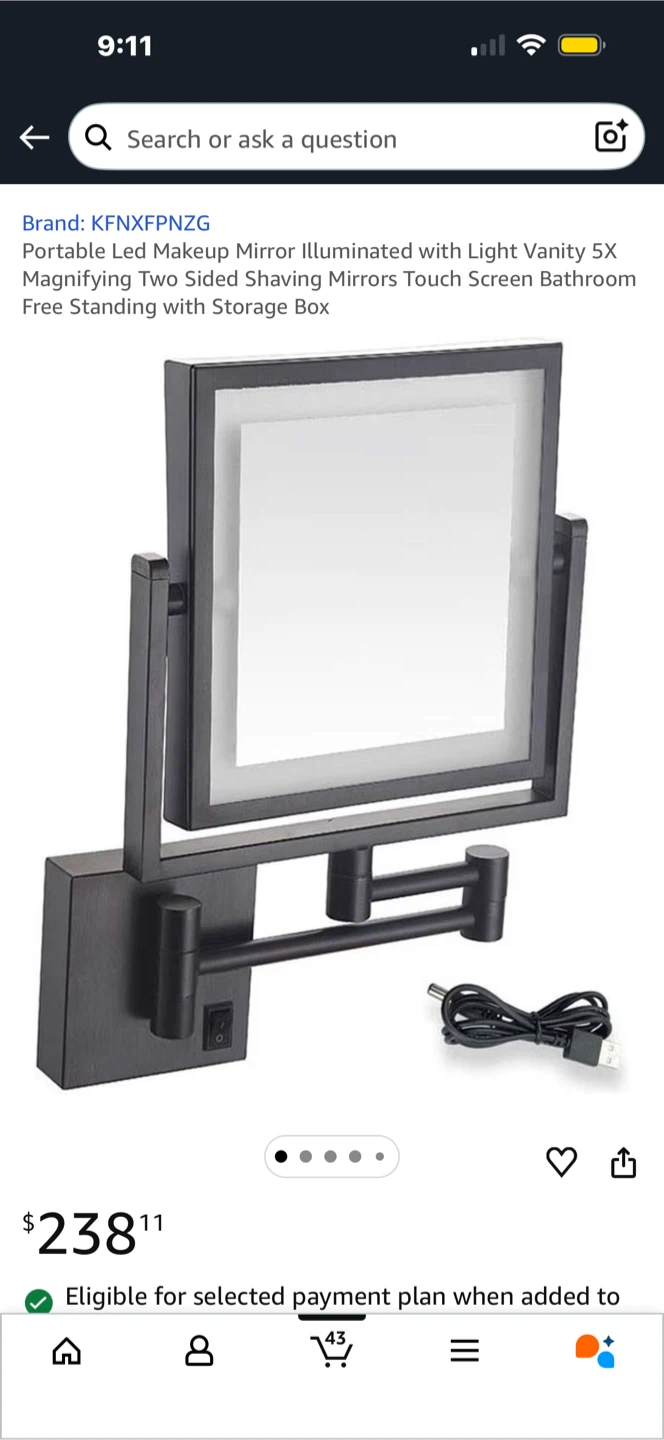 KFNXFPNZG LED Makeup Mirror - Like New!