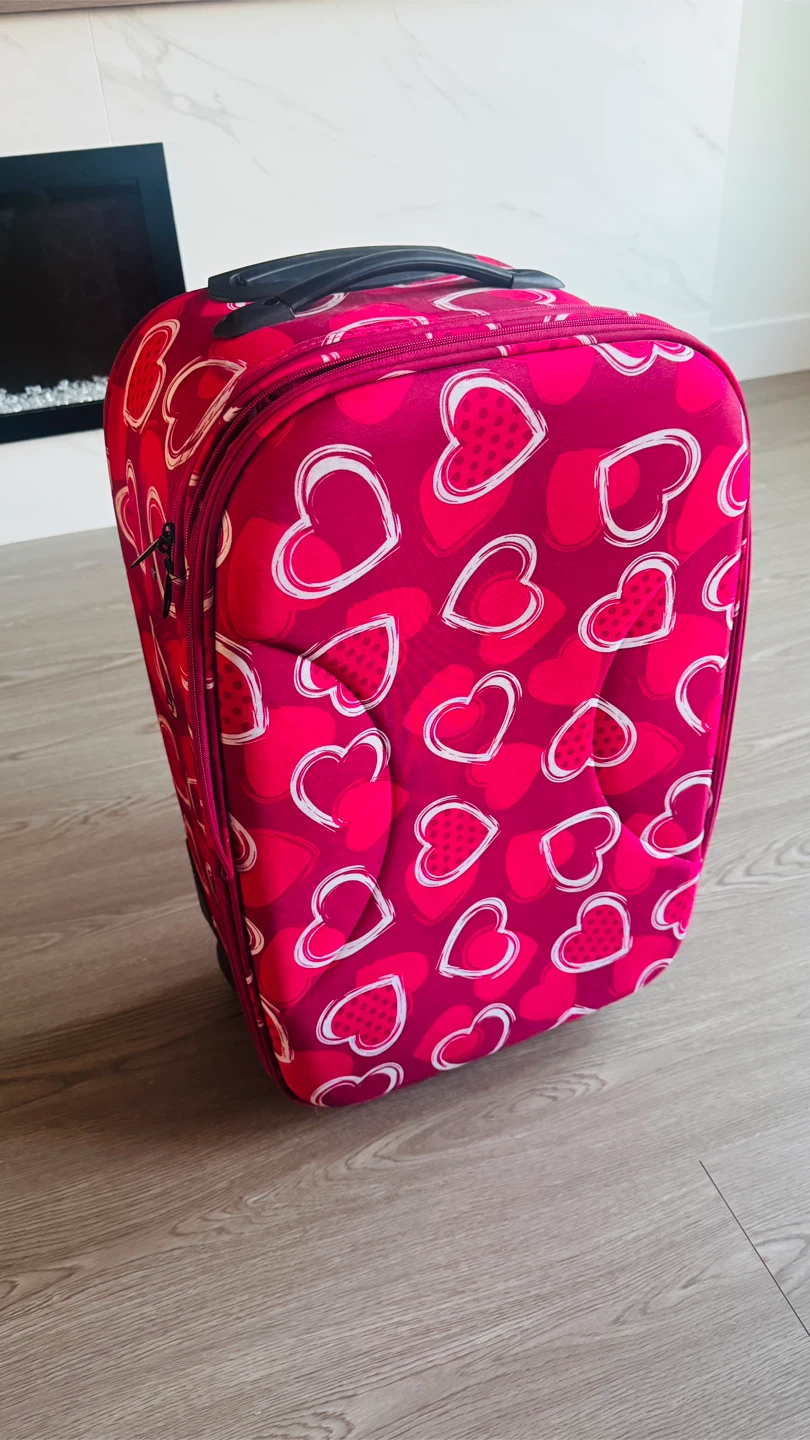 Pink Hearts- check in Suitcase