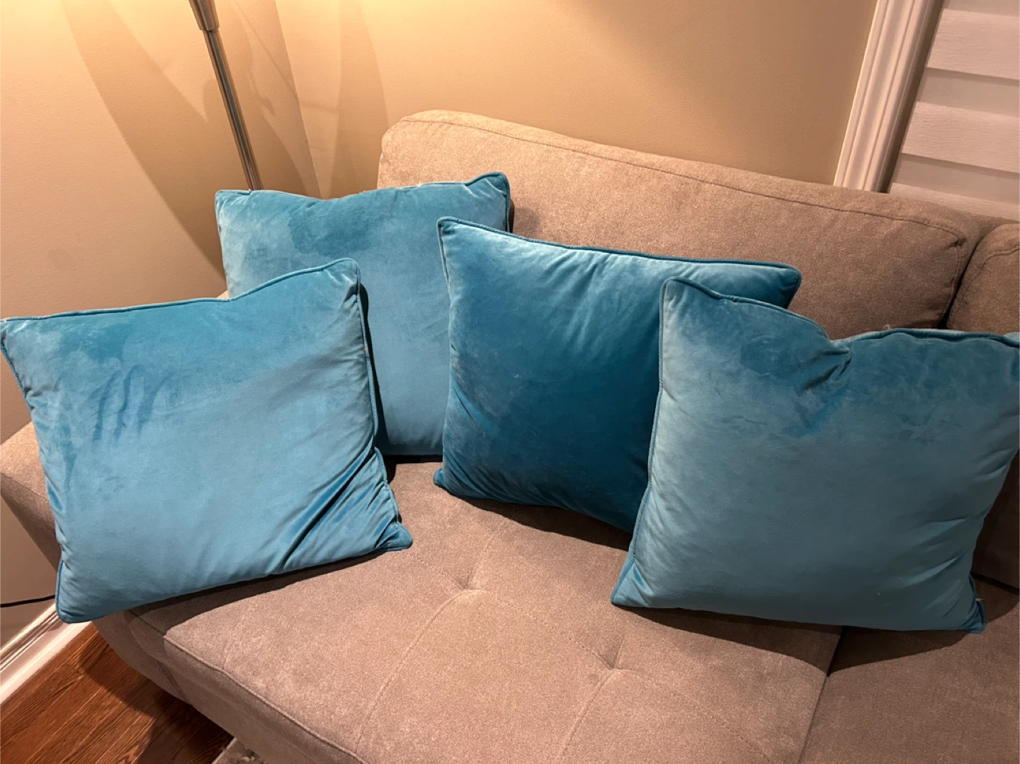 Teal Decorative Throw Pillows - Set of 4 - photo 3