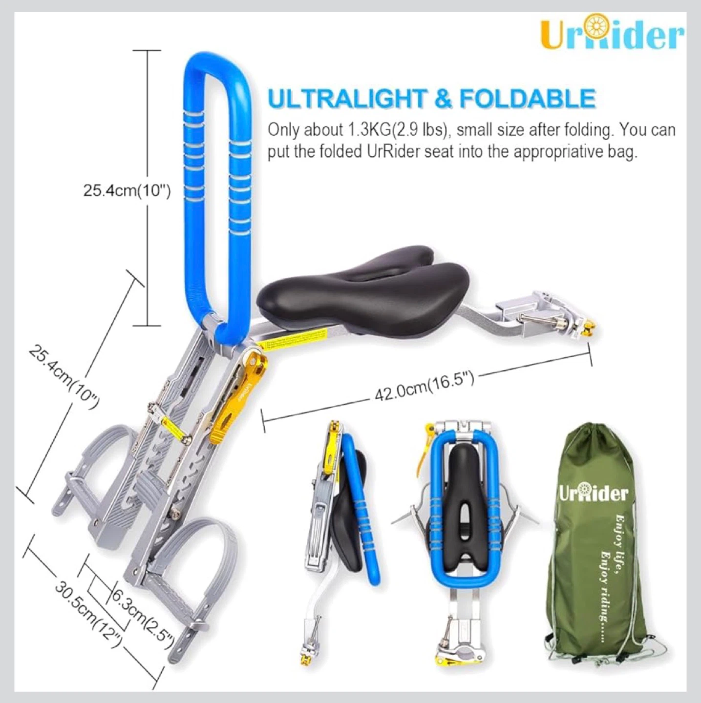 UrRider Child Bike Seat - Foldable & Lightweight - photo 4