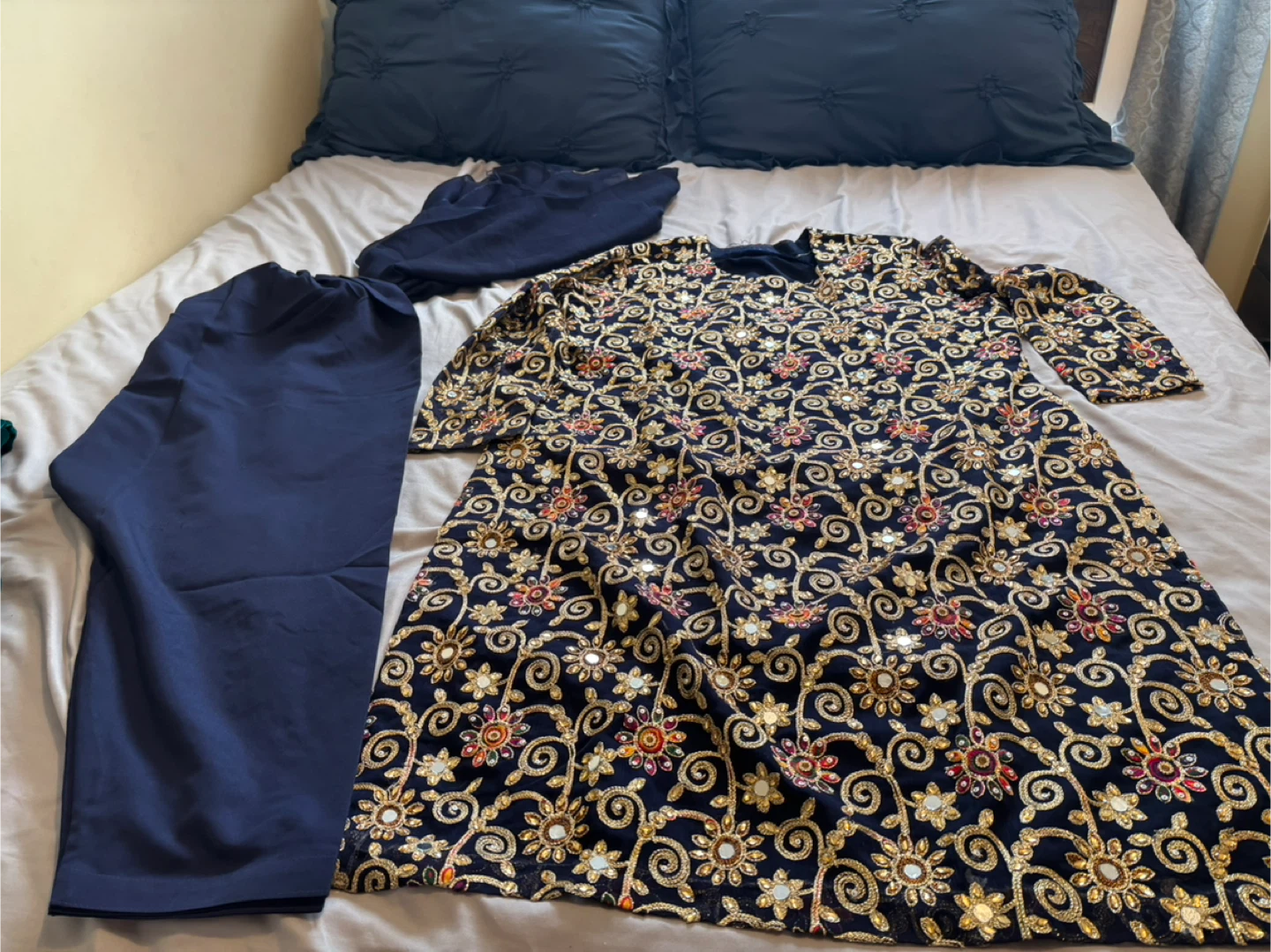 Floral Embroidered Dress & Pants Set - photo 2