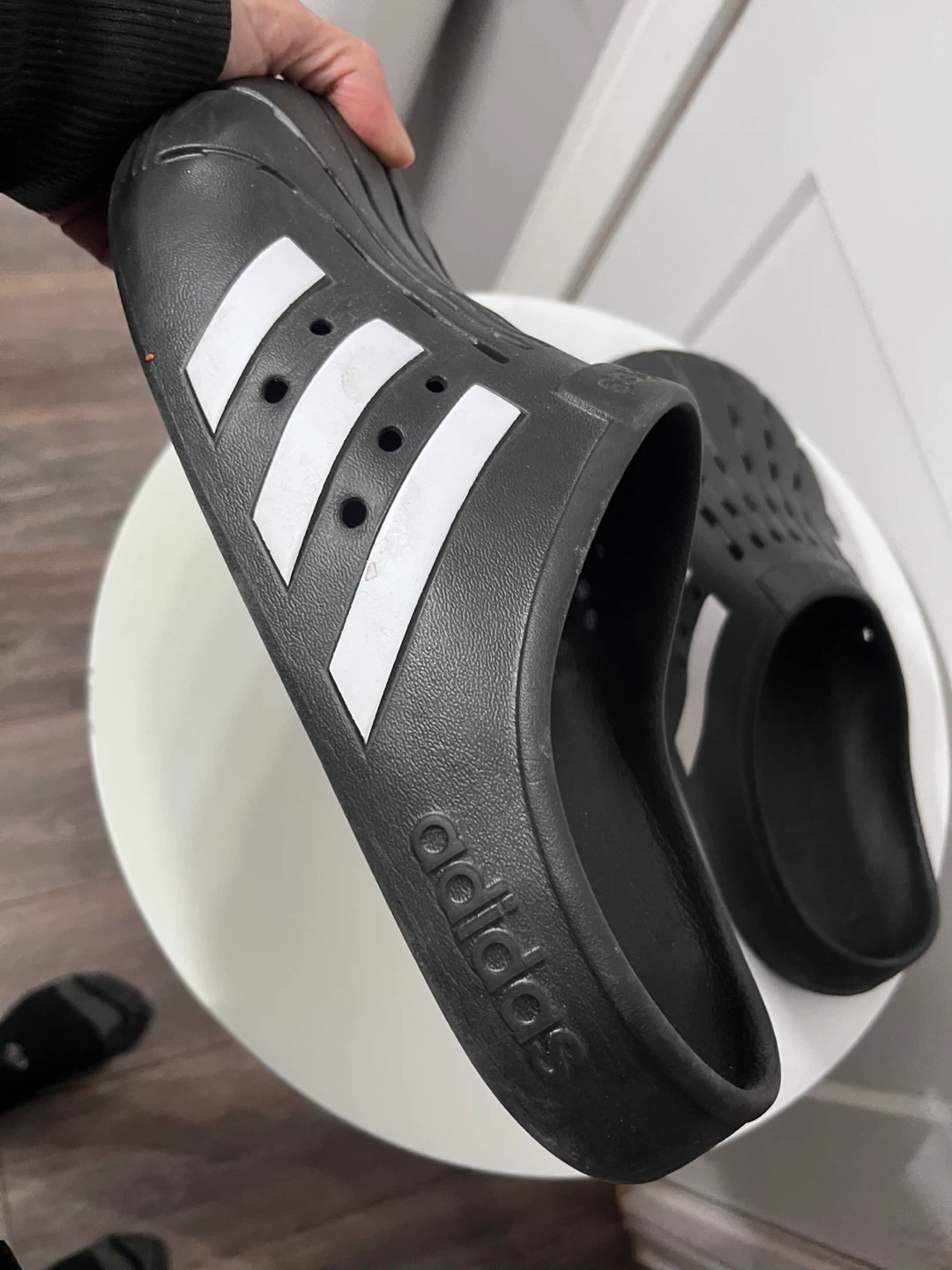 Adidas Adilette Clogs - Black & White size 12 🥕 - photo 4