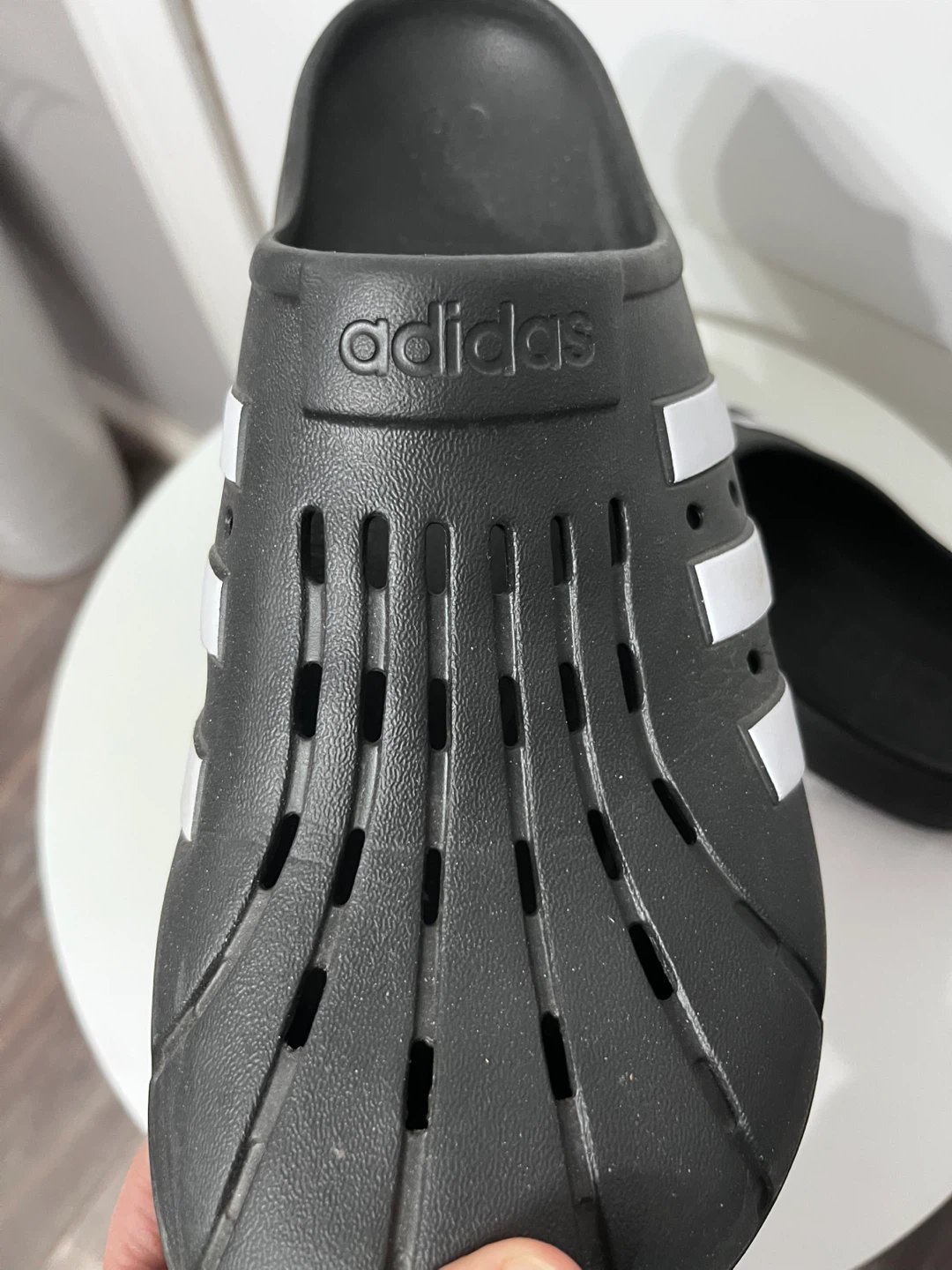 Adidas Adilette Clogs - Black & White size 12 🥕 - photo 3