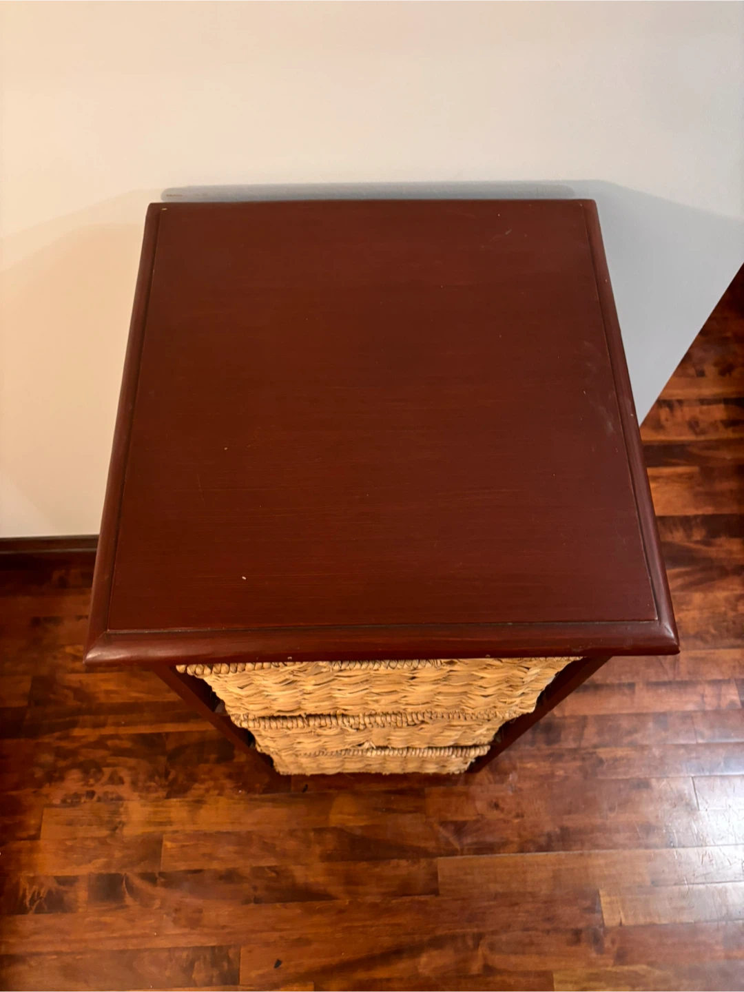 Wood Storage Cabinet with 3 Woven Basket Drawers - photo 5