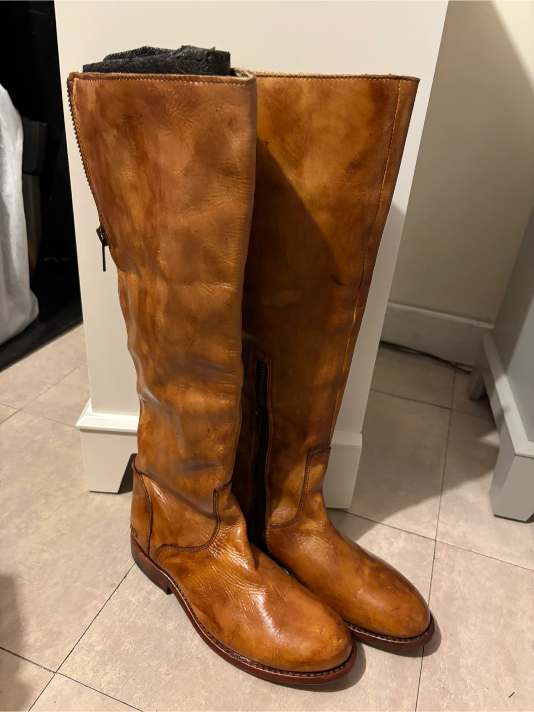 Bed Stu Tan Leather Tall Boots