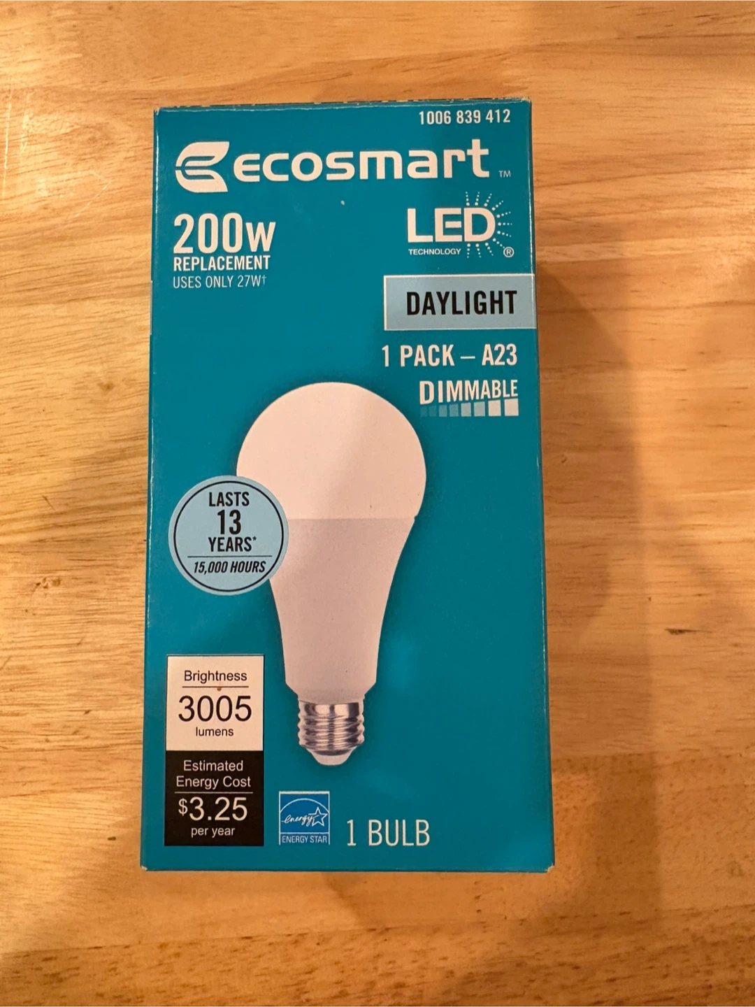 Ecosmart 200W LED Daylight Bulb - New!