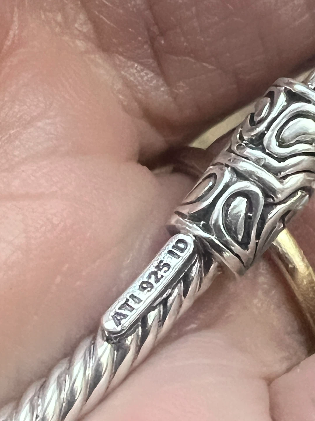 925 Silver Bangle Bracelet with mystic topaz - photo 3