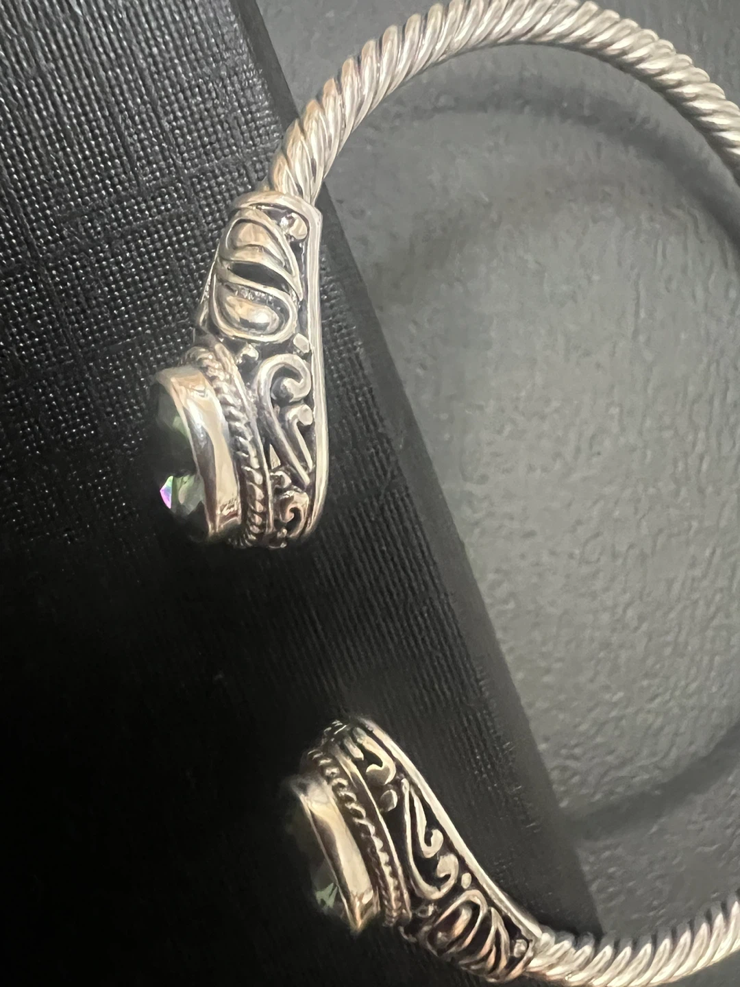 925 Silver Bangle Bracelet with mystic topaz - photo 4