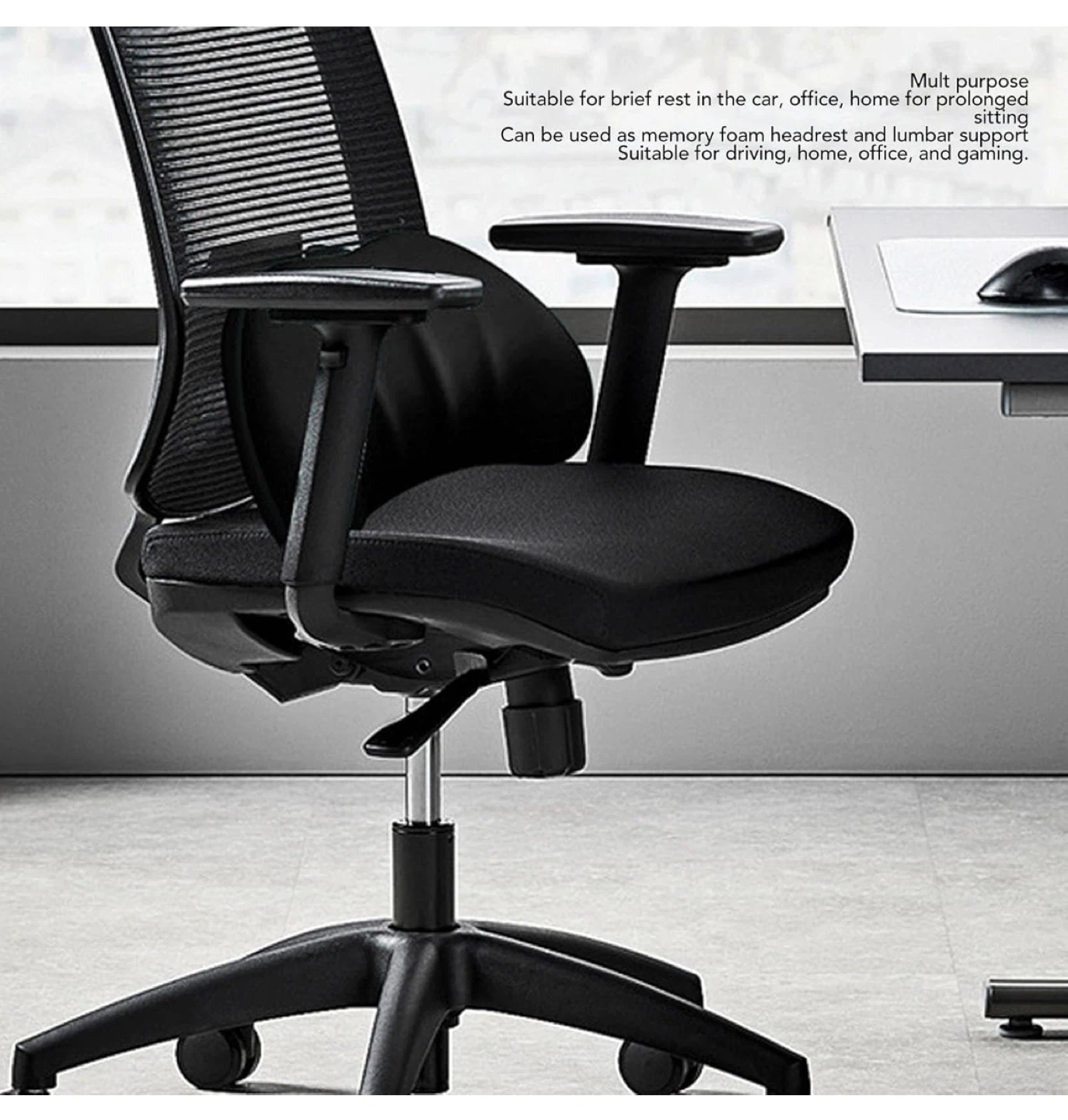Memory Foam Lumbar Support Cushion - Black - photo 4