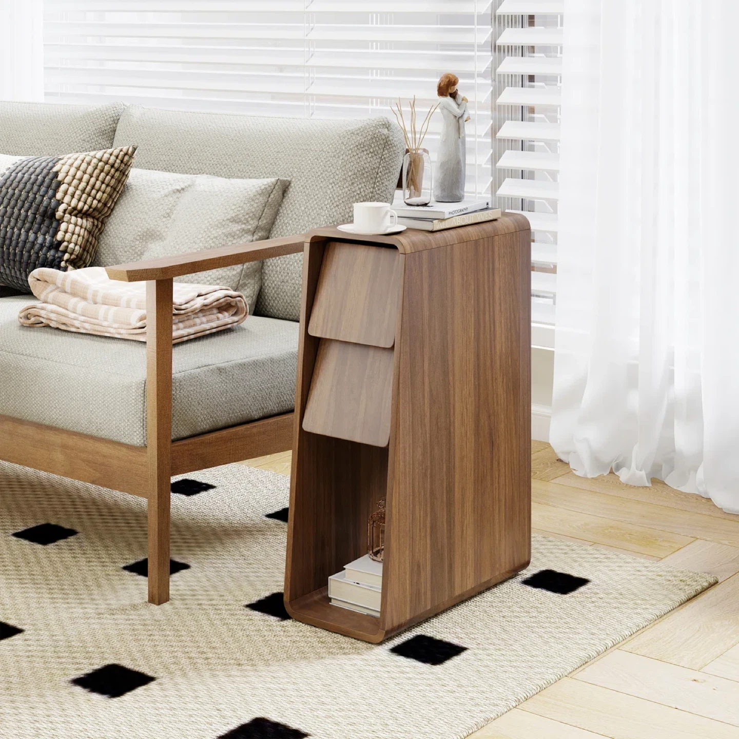 Narrow Tall Nightstand /Side Table( set of 2) - photo 2
