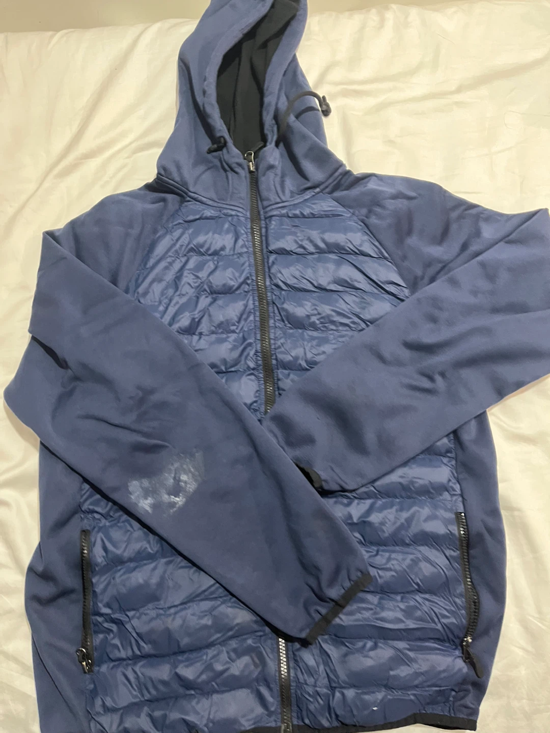 Men’s navy blue jacket with hood size M