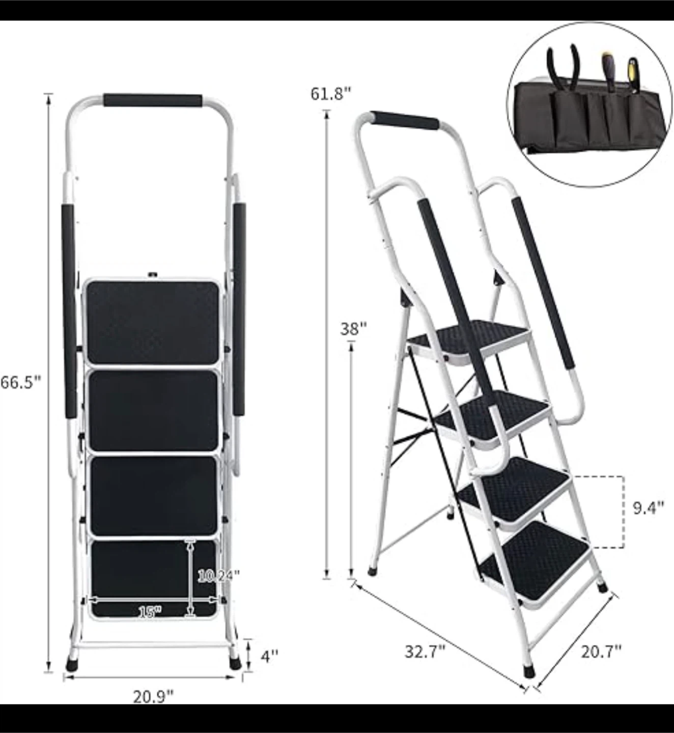 DawnYield 4-Step Ladder with Handrails - photo 2