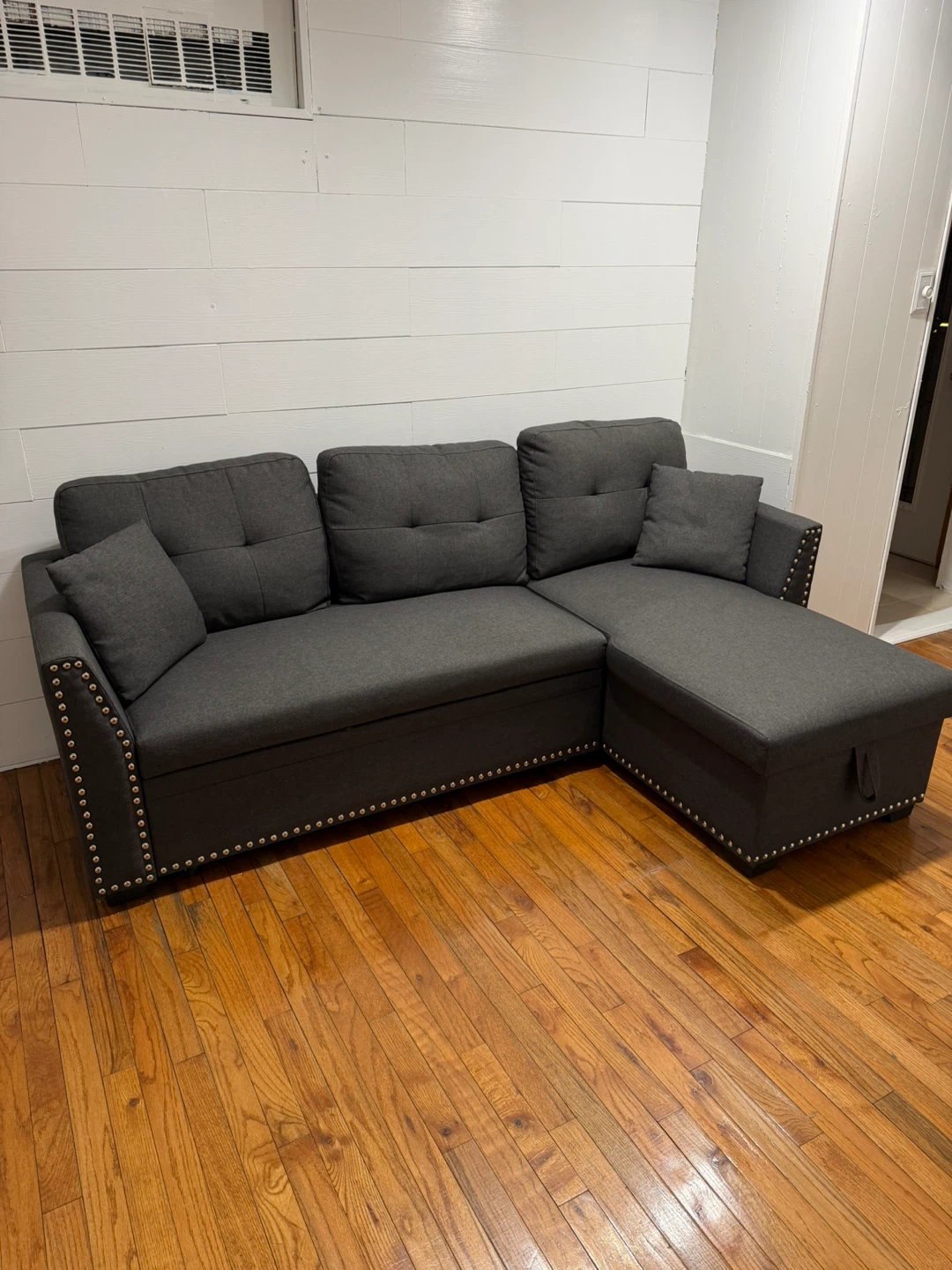 Gray Sectional Sofa with Storage